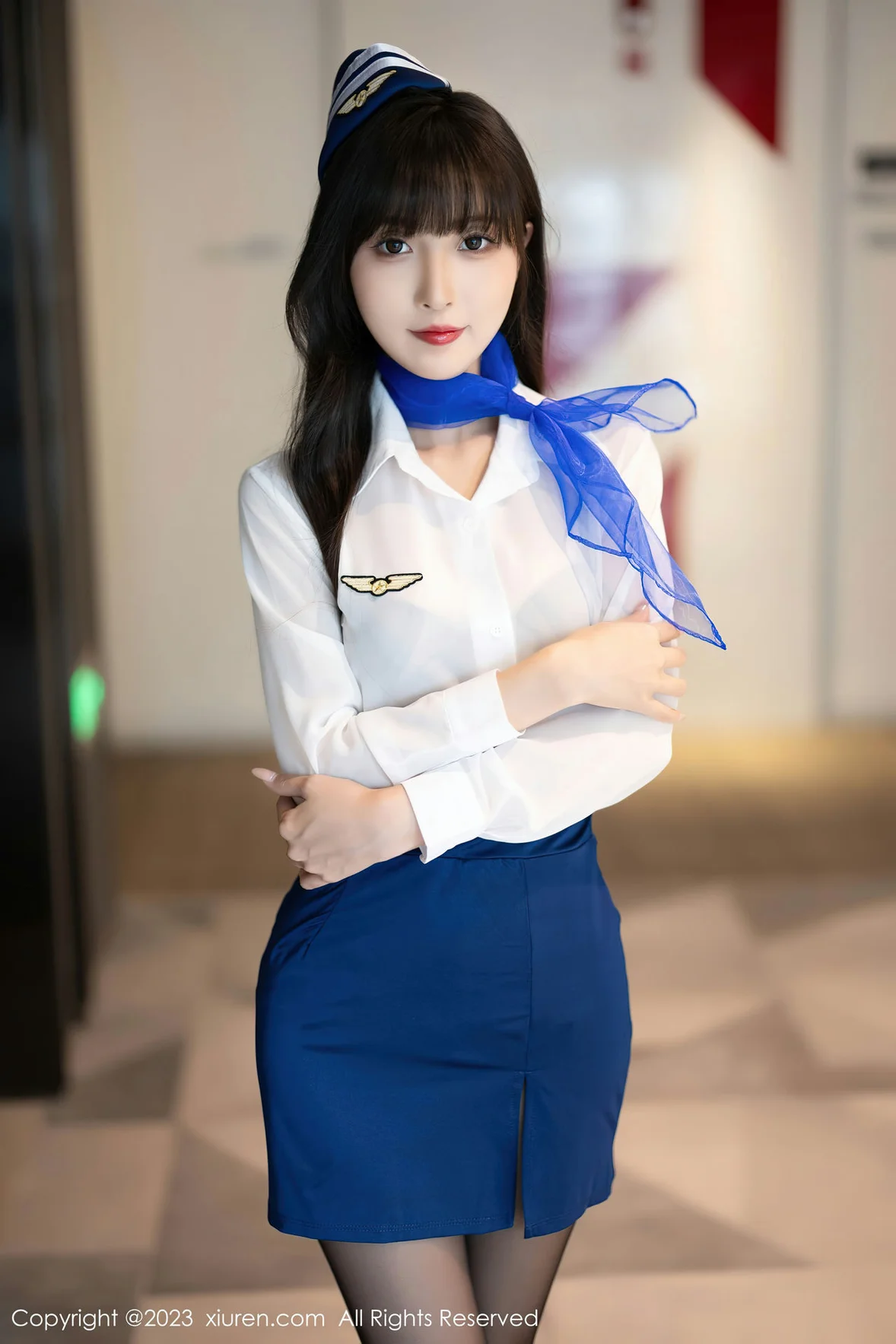秀人网 No.7347 林星阑 空姐制服安吉旅拍 [84P]插图3