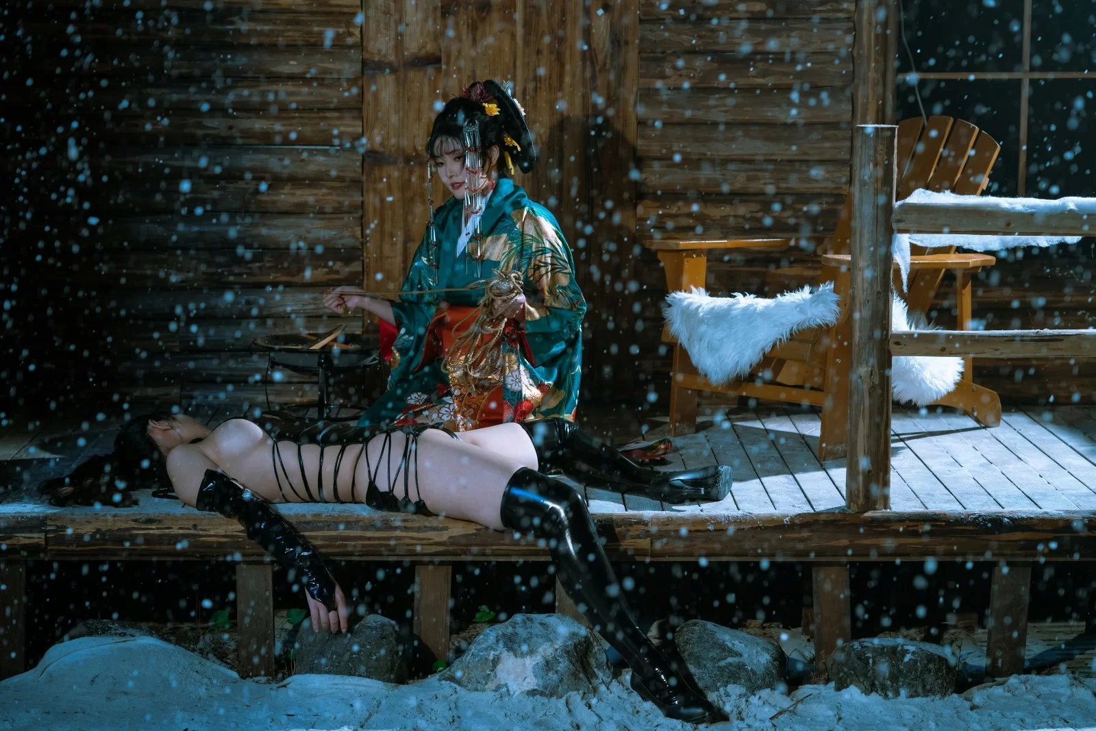 云溪溪×星澜×夏夏子 – 花魁X忍者 [59P]插图1