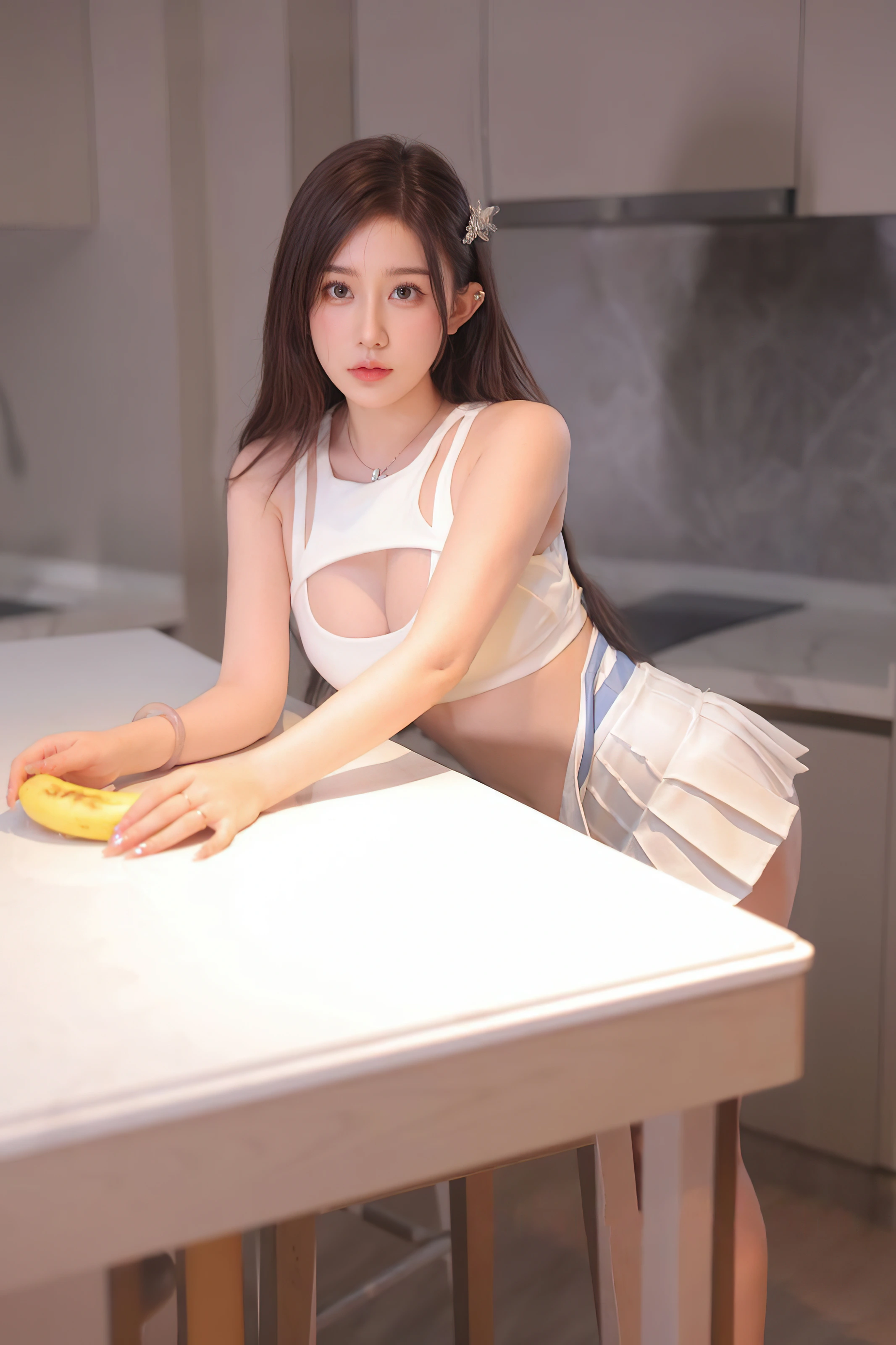 XiuRen 内购版 No.10254 奶油猫呀 啦啦队宝贝 白色短裙 [81P]插图2