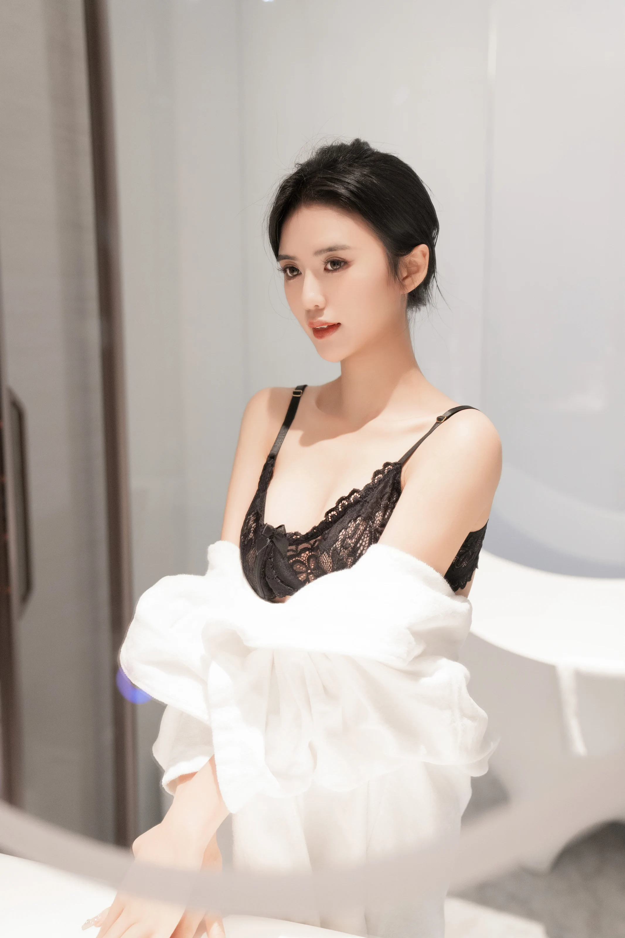 XiuRen 内购版 No.7808 浅浅Danny 性感黑白蕾丝 [95P]插图2
