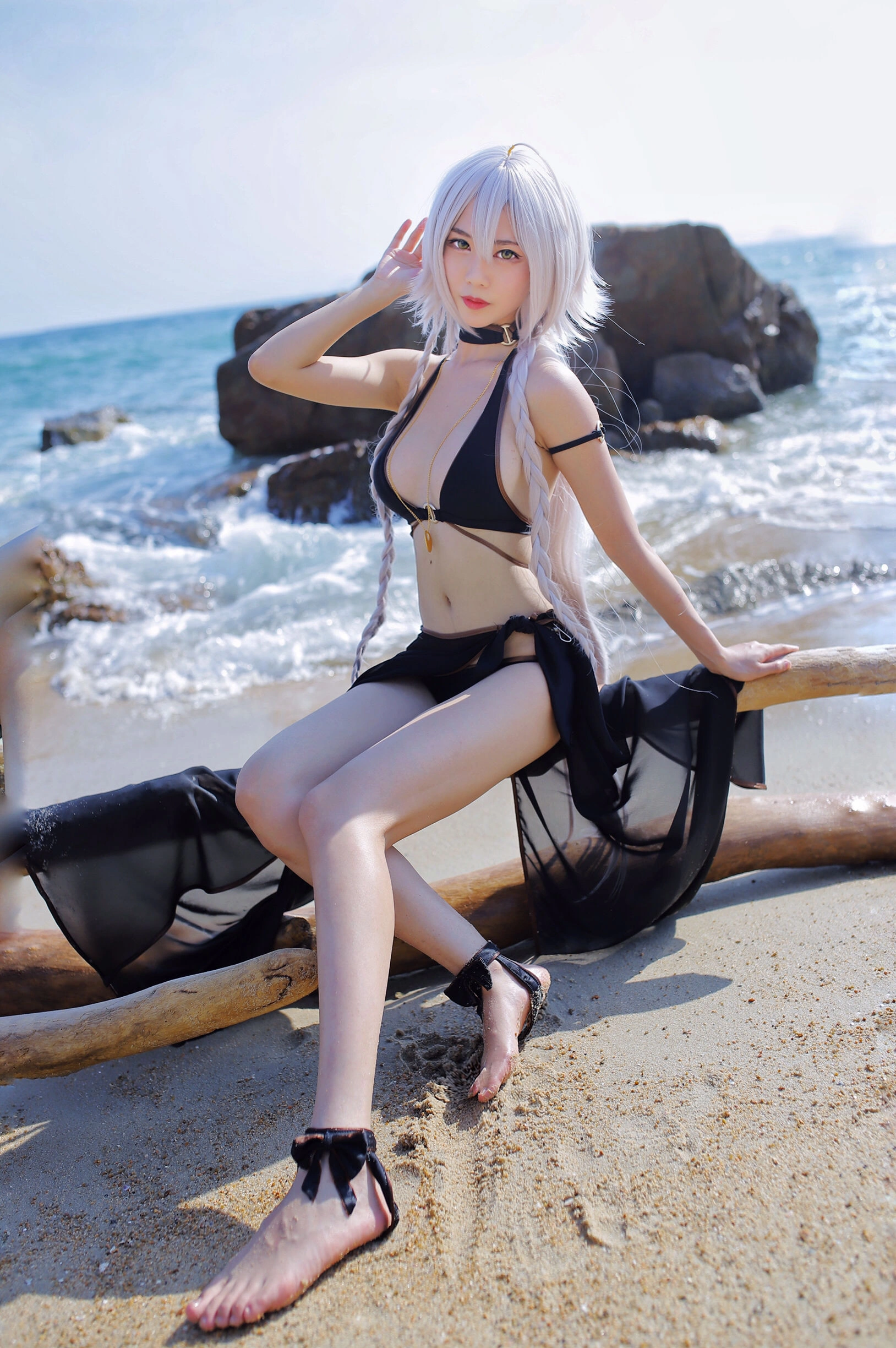 抖娘-利世图集 – 黑贞德泳装插图3