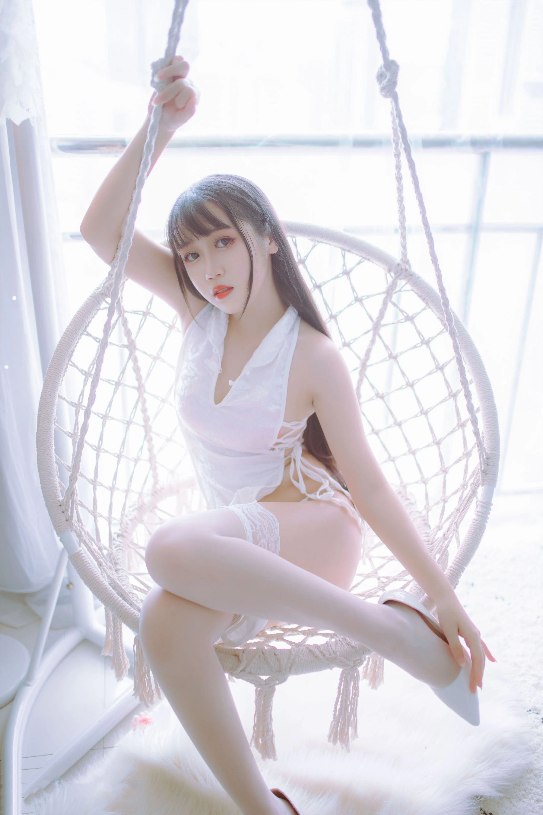 抖娘-利世图集 抖娘×不呆猫 黑白旗袍双子插图35