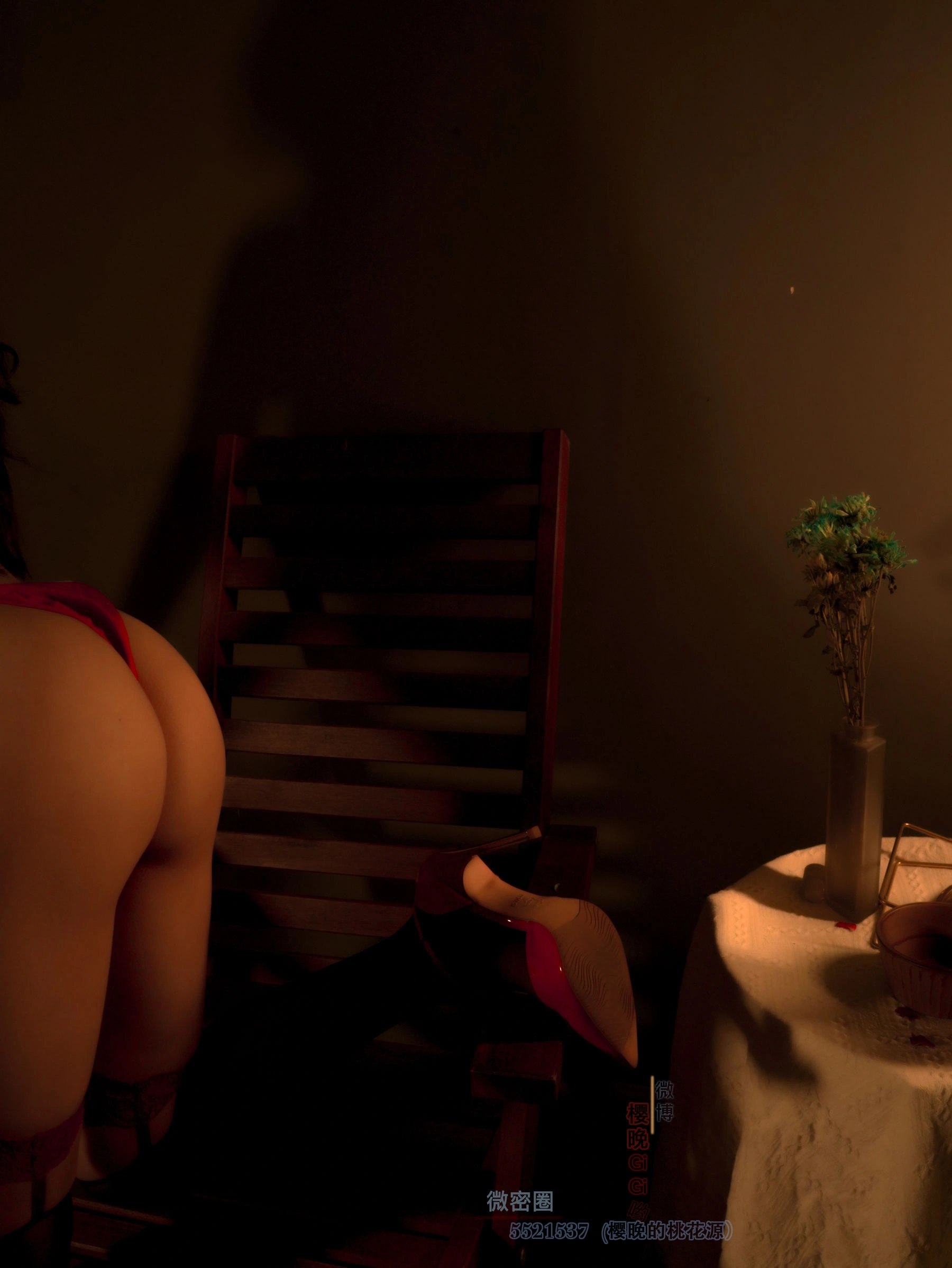 网络红人樱晚gigi – 红色蝴蝶结插图5