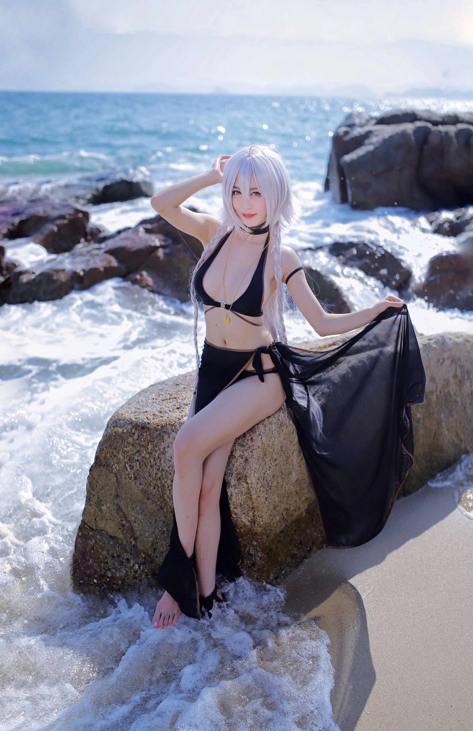 抖娘-利世图集 – 黑贞德泳装插图16