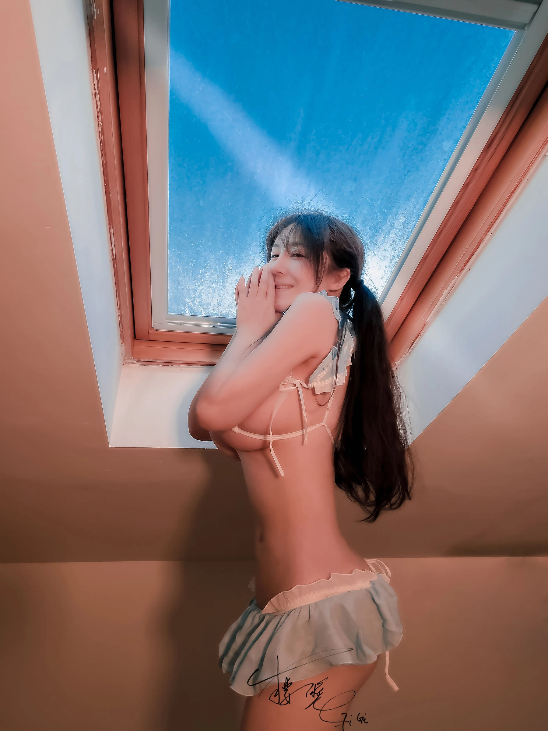 网络红人樱晚gigi – 蓝色比基尼插图2