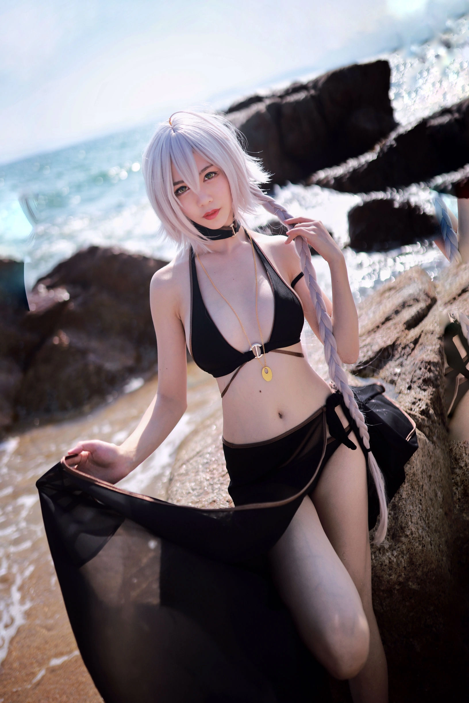 抖娘-利世图集 – 黑贞德泳装插图31