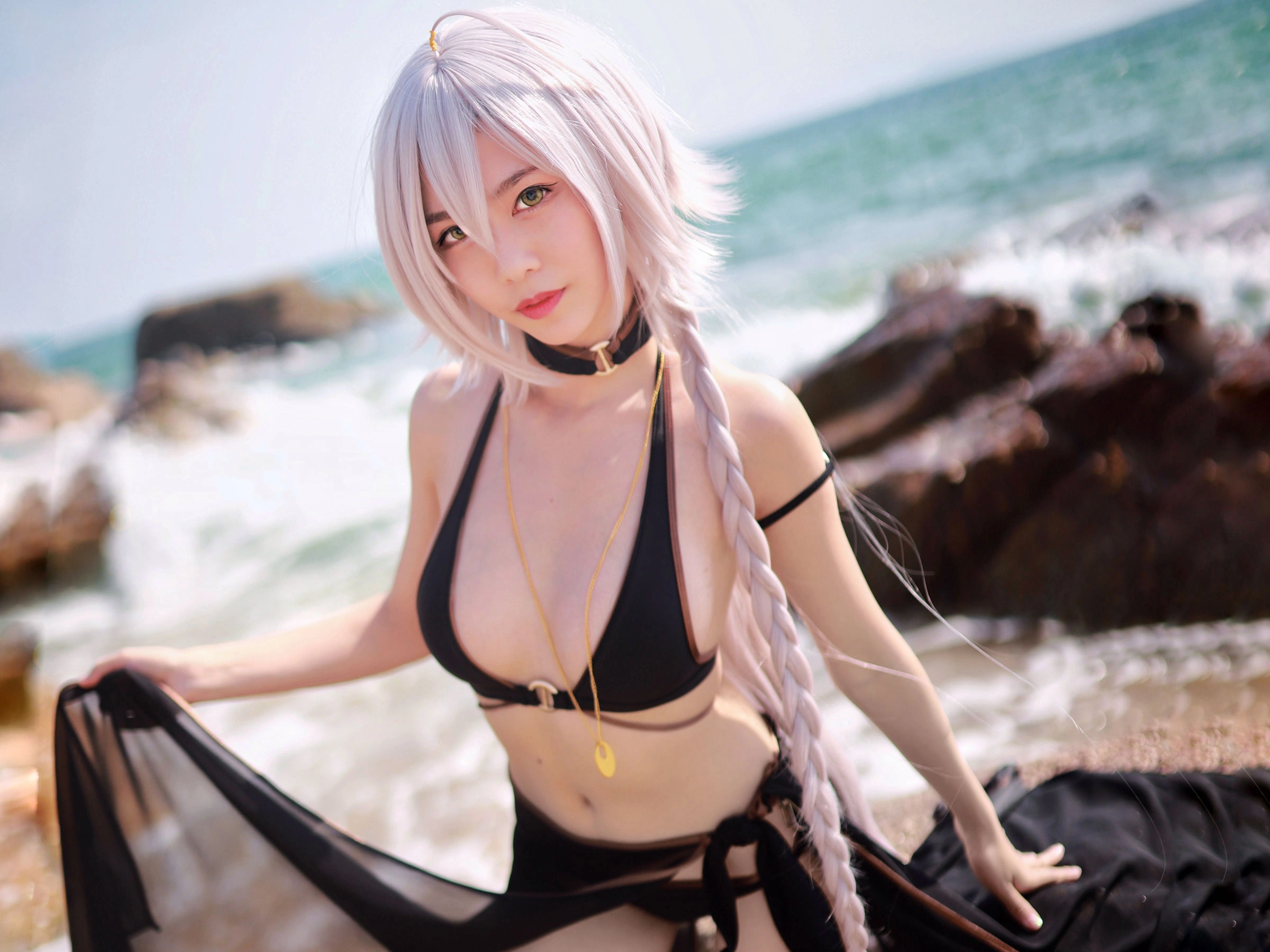 抖娘-利世图集 – 黑贞德泳装插图15