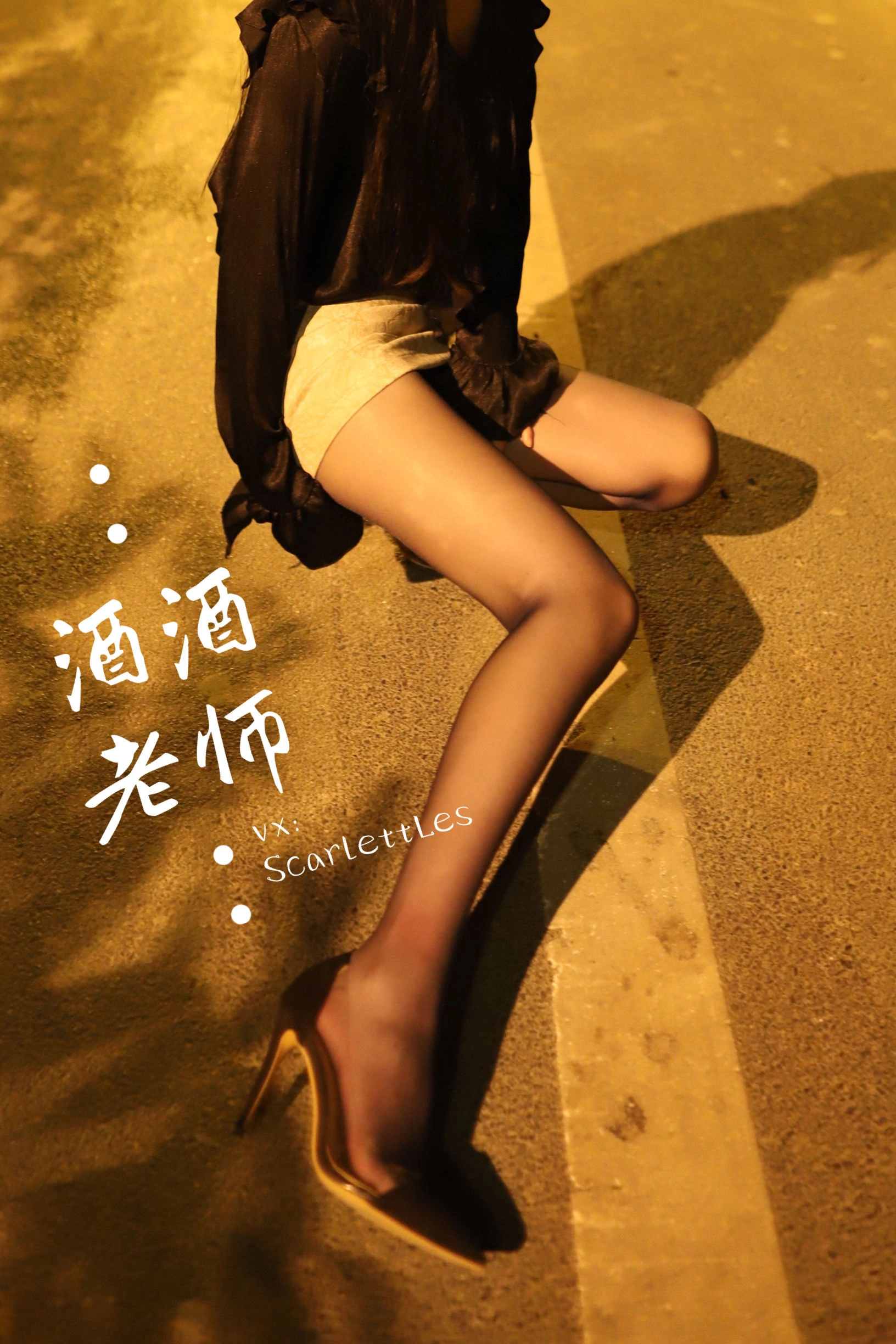 酒酒老师 – 桥下的户外丝袜课堂插图33