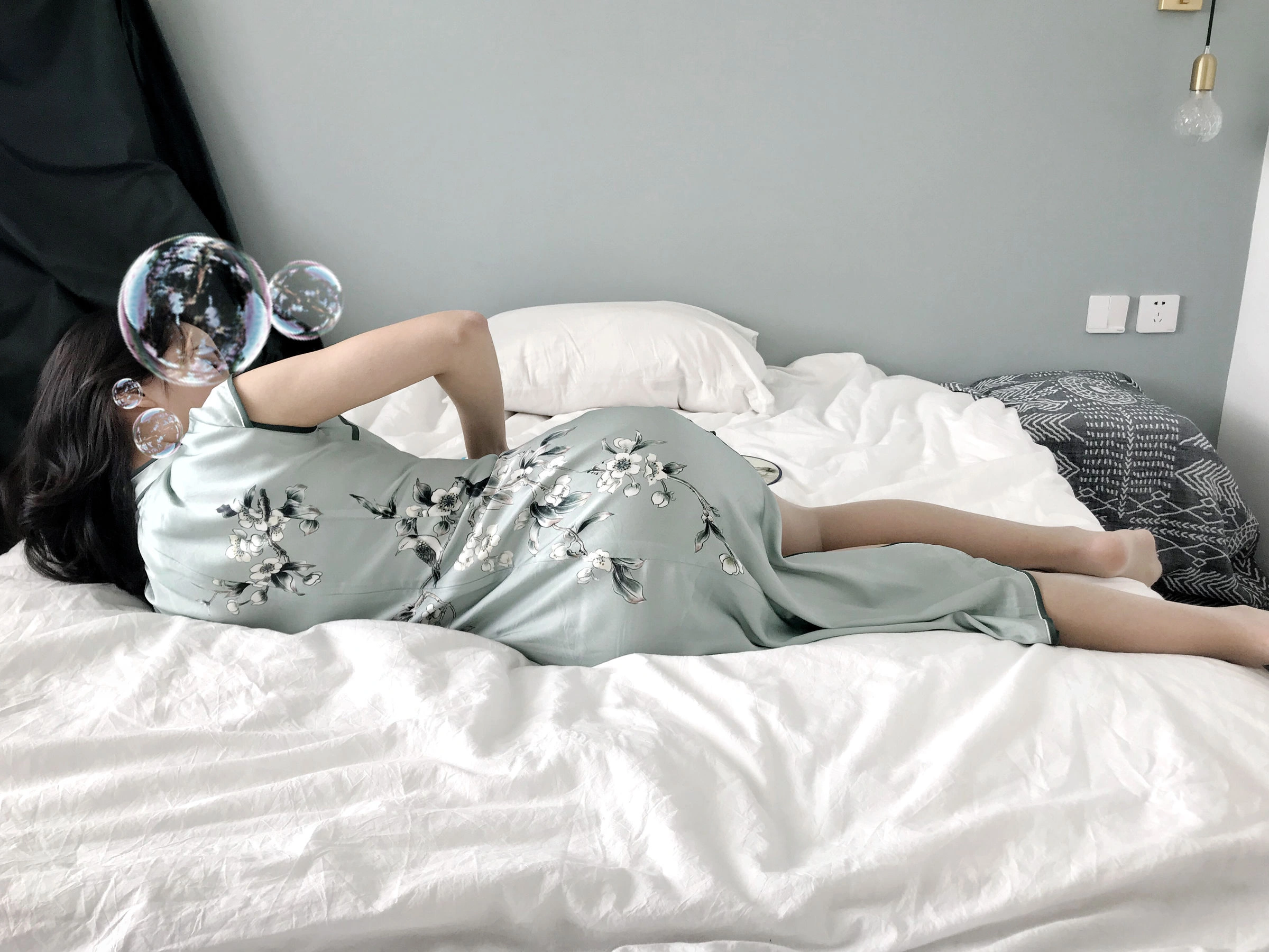 安乔乔儿(Nia乔乔) No.017 安乔乔儿 黑丝旗袍插图49