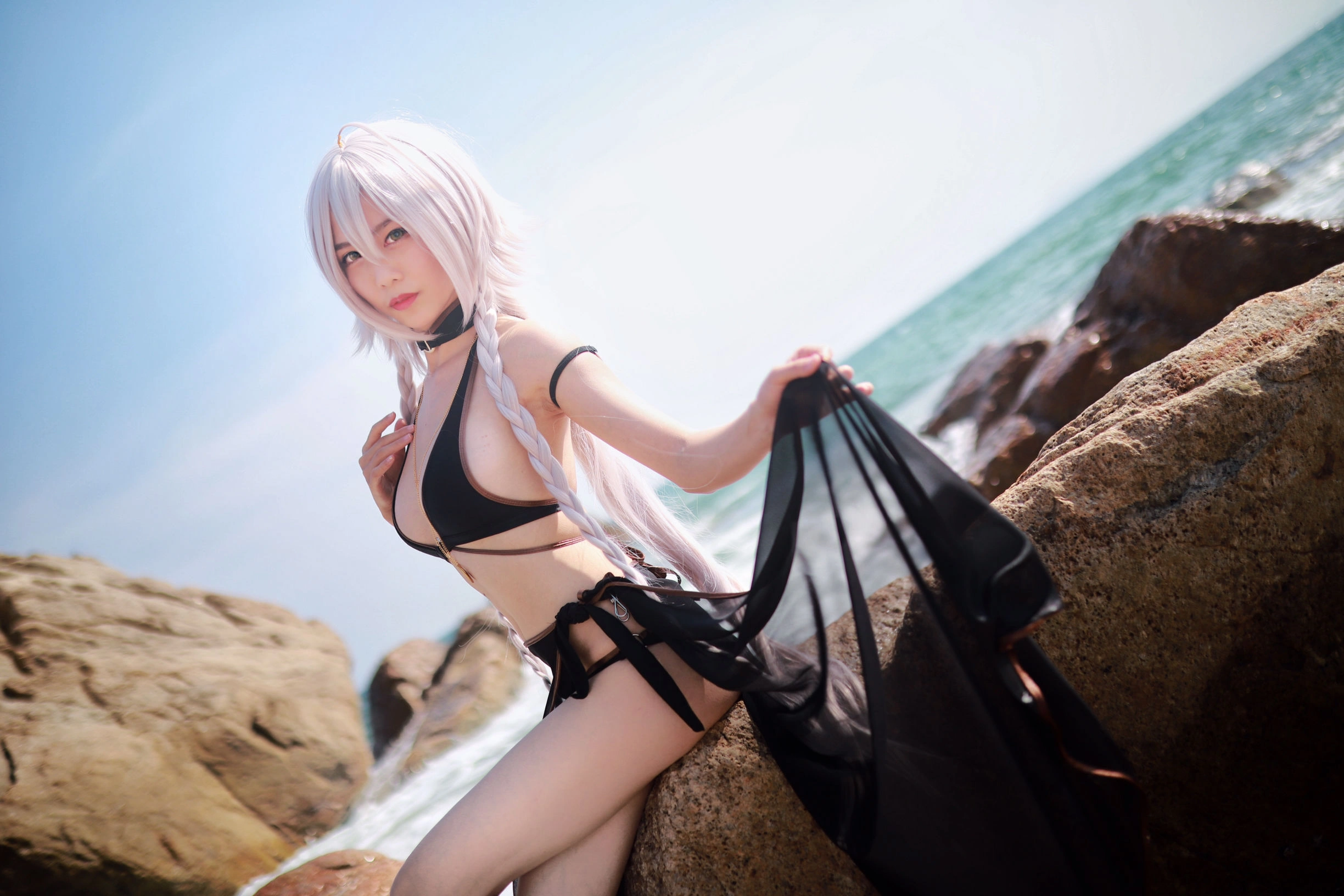 抖娘-利世图集 – 黑贞德泳装插图30