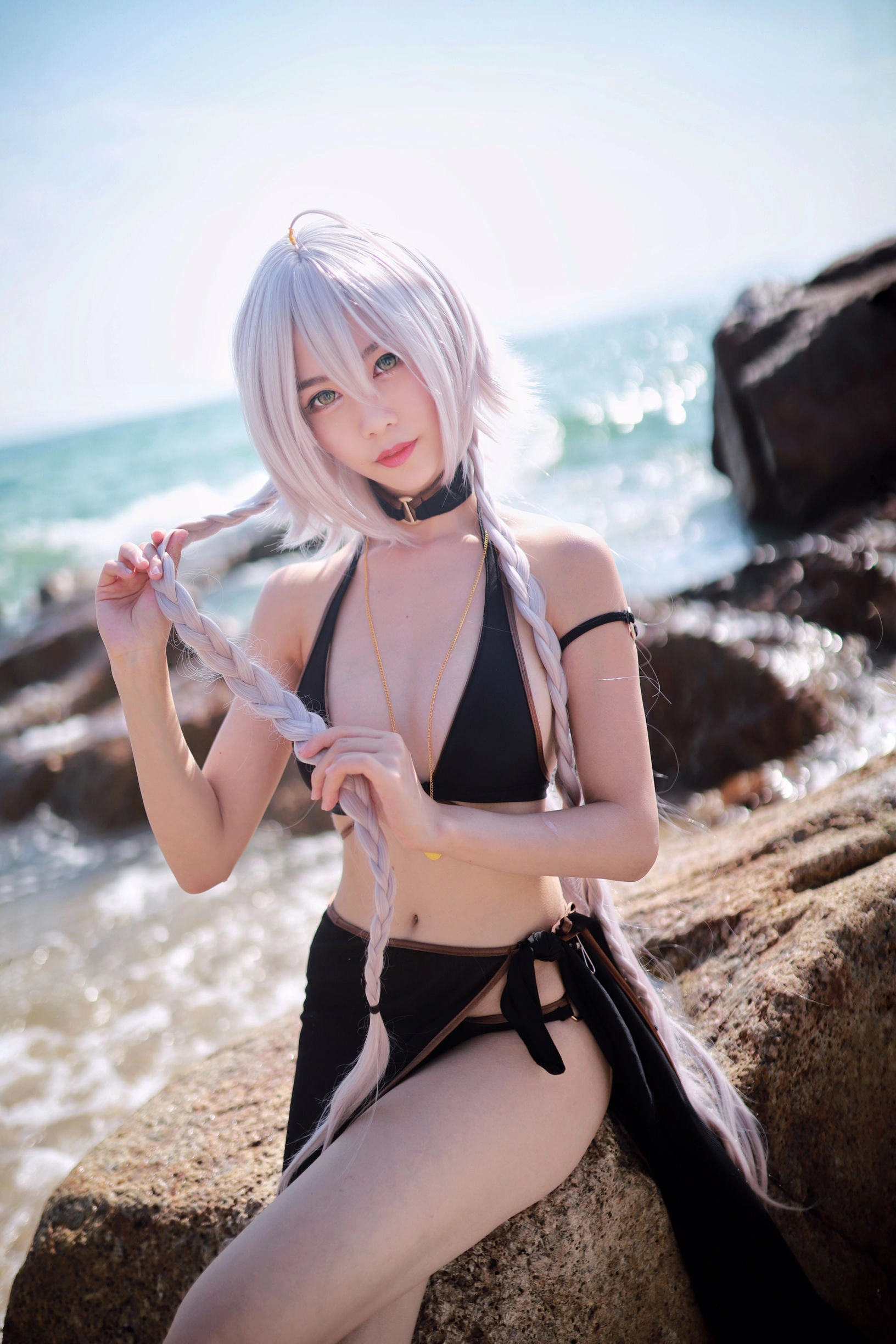 抖娘-利世图集 – 黑贞德泳装插图20