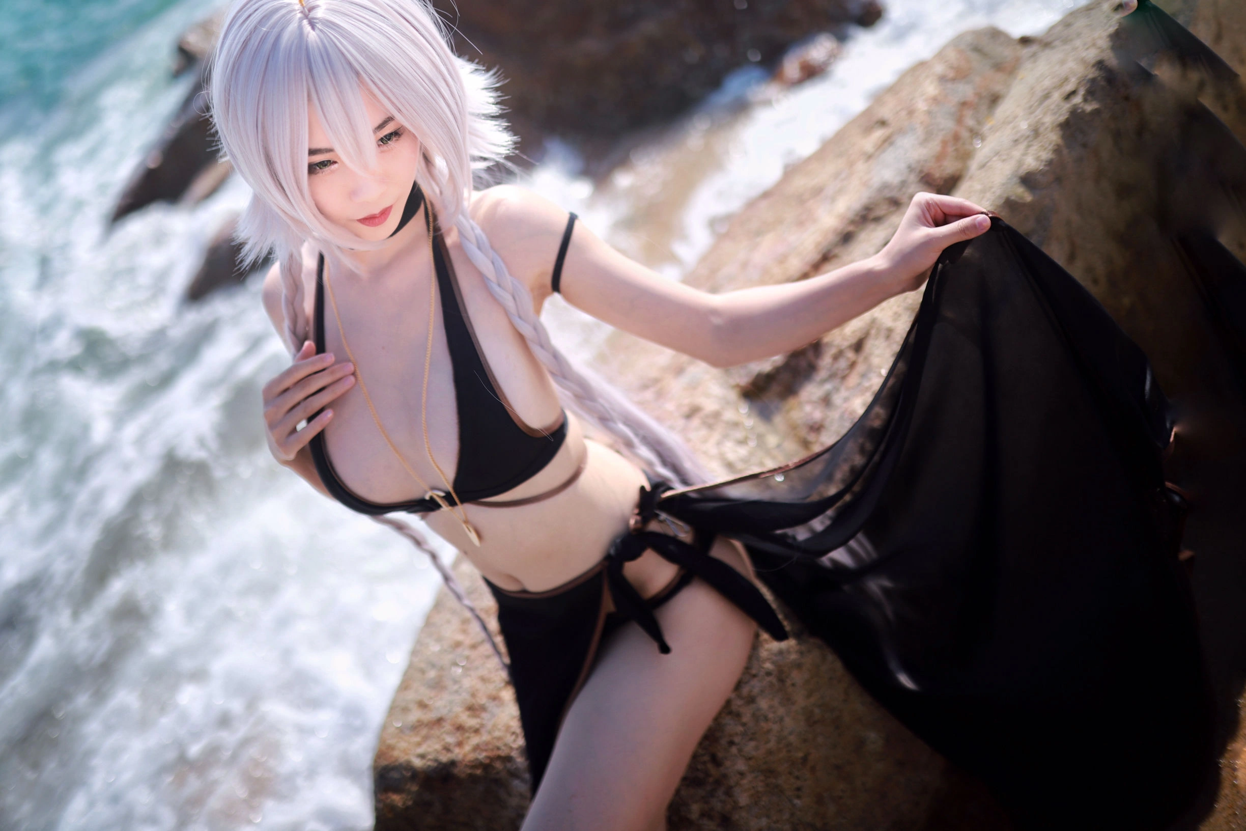 抖娘-利世图集 – 黑贞德泳装插图24