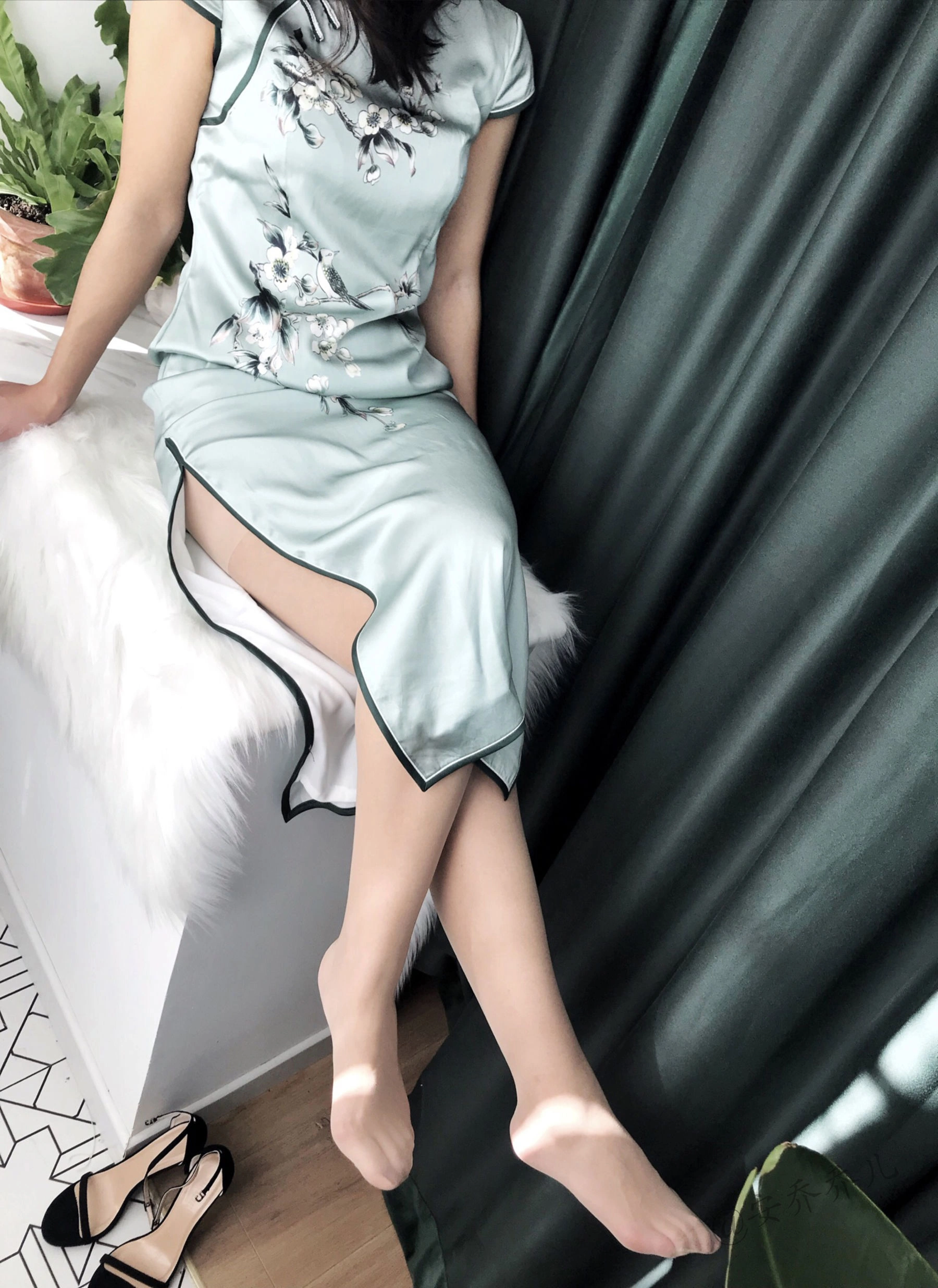 安乔乔儿(Nia乔乔) No.017 安乔乔儿 黑丝旗袍插图61