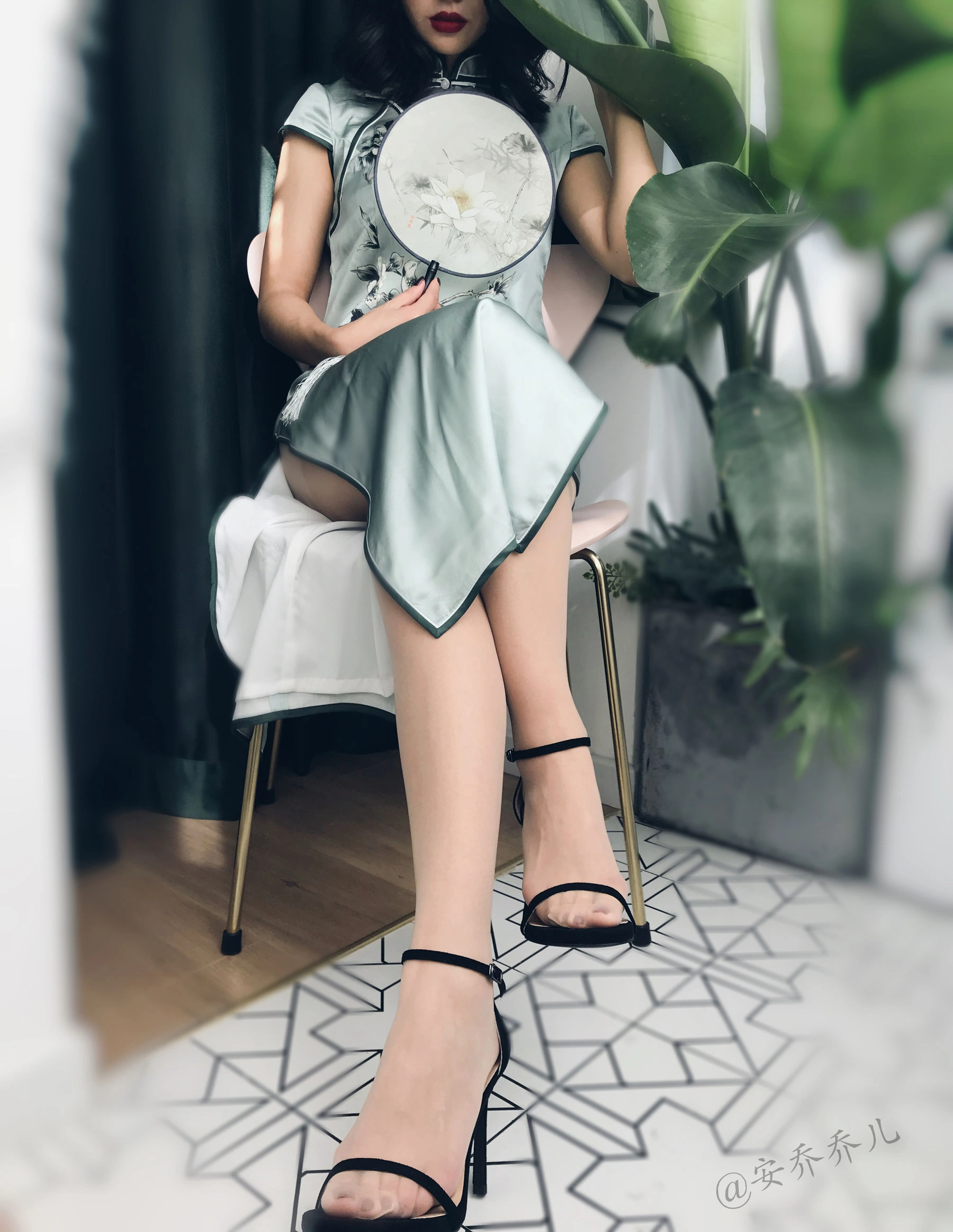 安乔乔儿(Nia乔乔) No.017 安乔乔儿 黑丝旗袍插图87