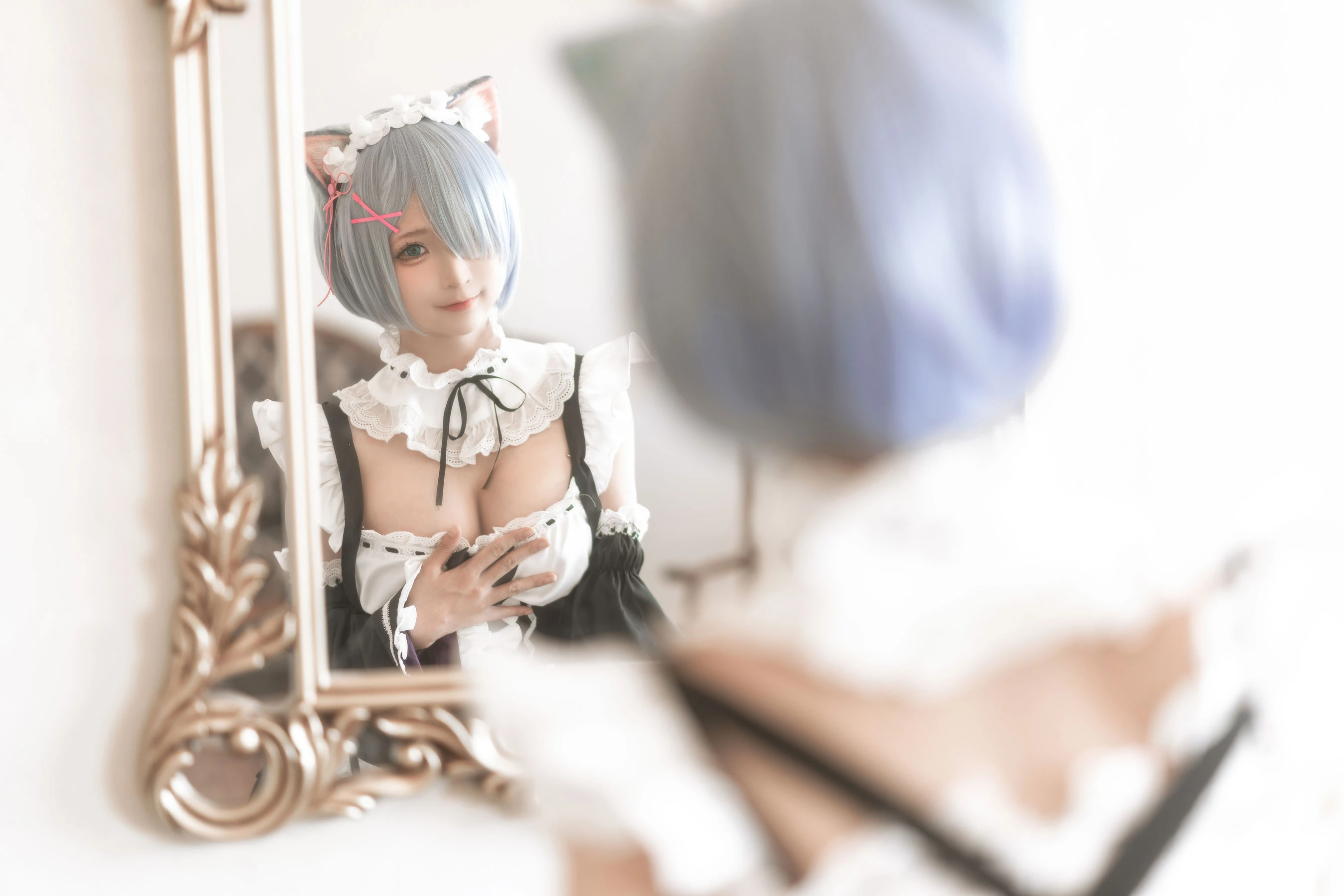 动漫博主蠢沫沫 – 猫耳雷姆 [33P]插图1