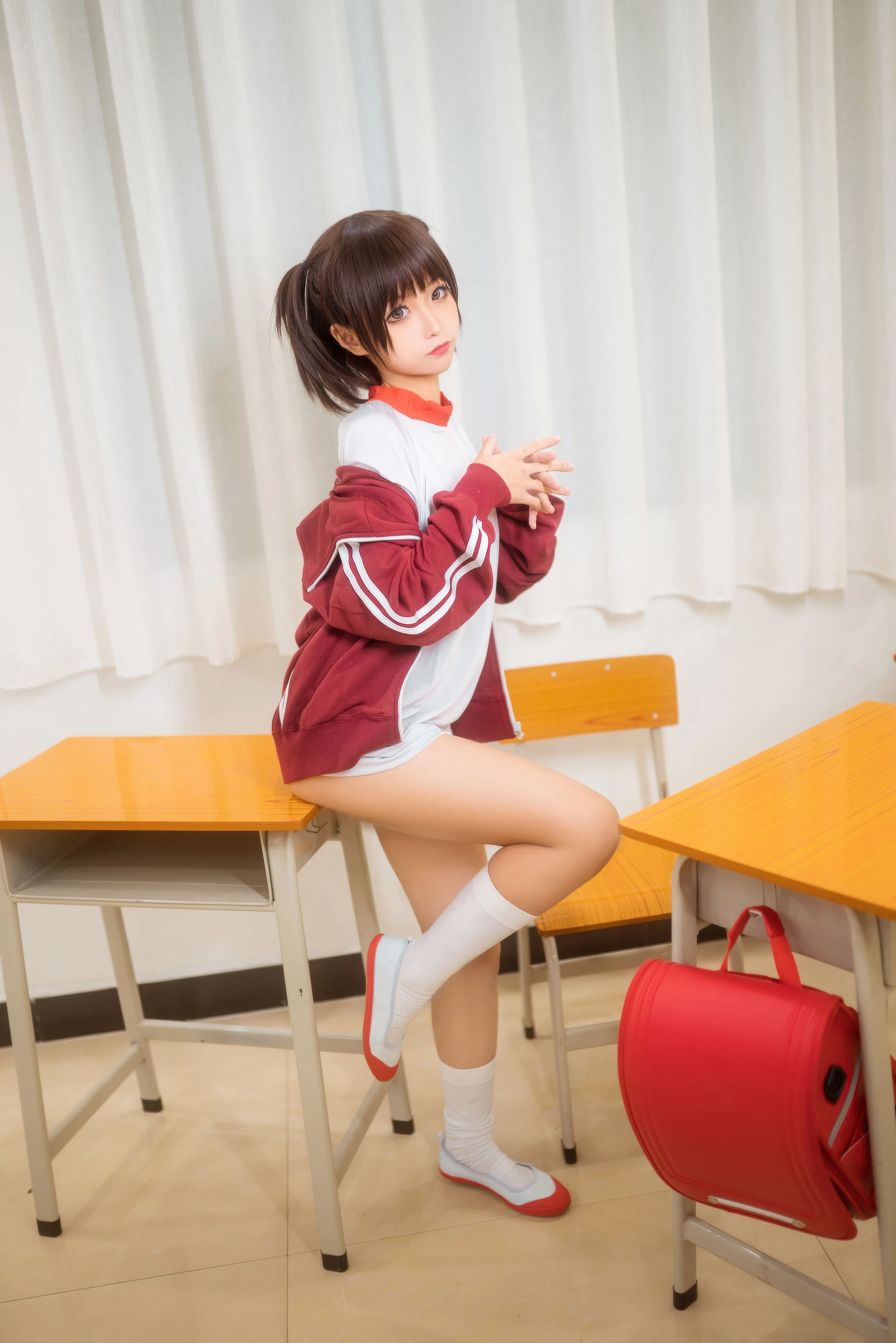 动漫博主蠢沫沫 红体操服 [45P]插图1