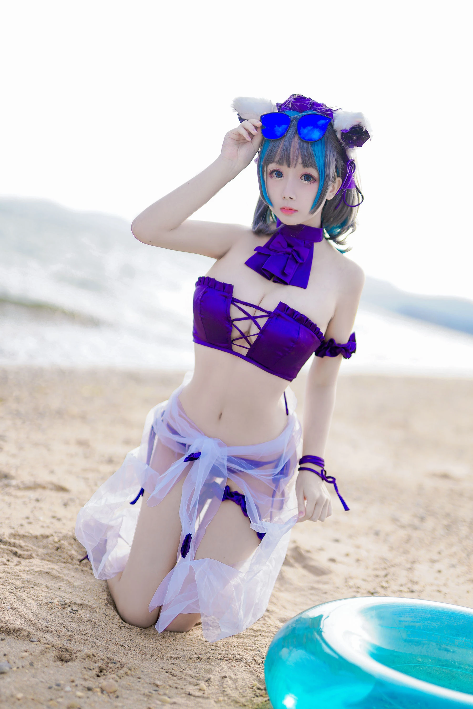 Cosplay日奈娇 – 柴郡猫泳装 [41P]插图5