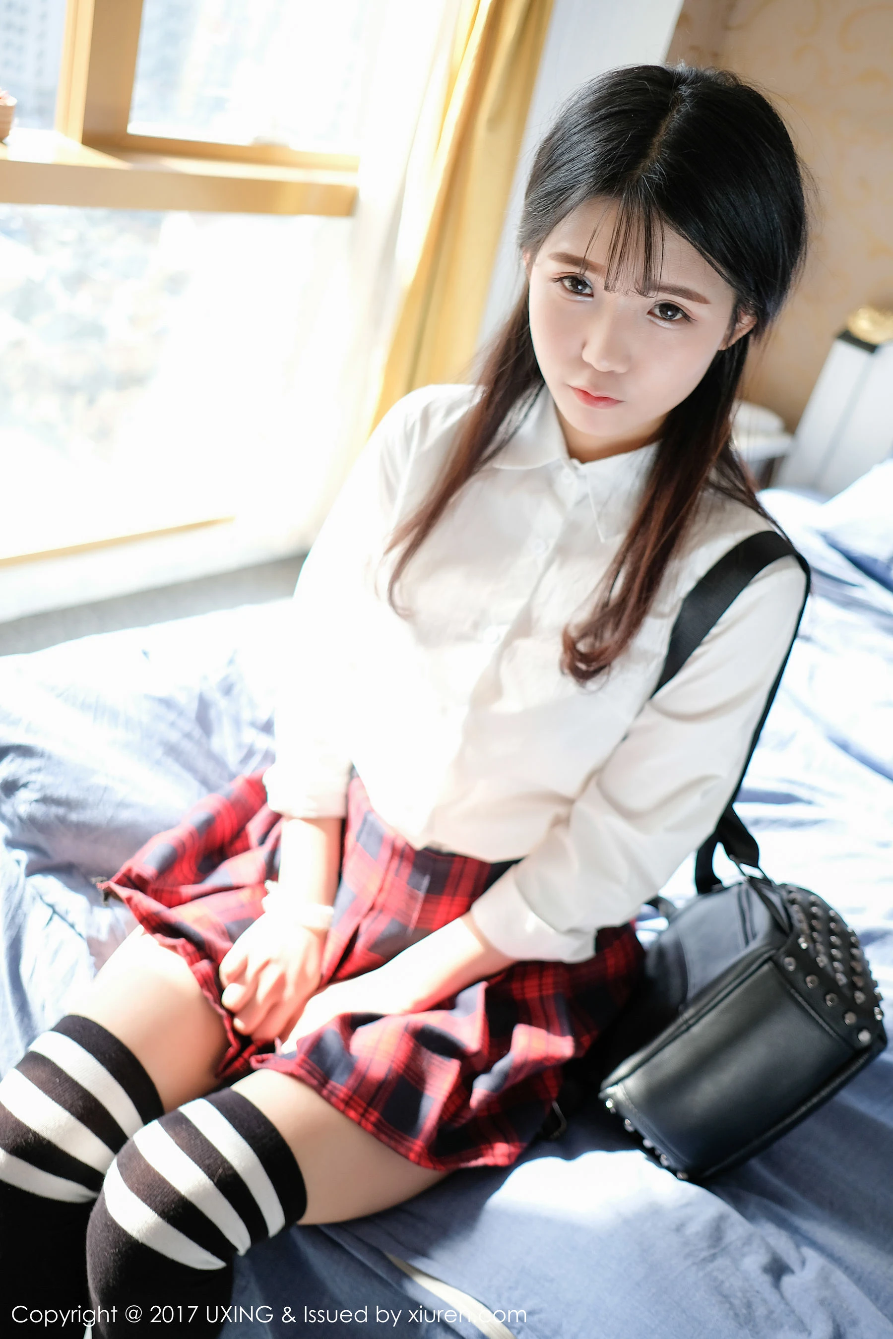 可爱的小叶子《衬衫学生装+蕾丝内衣装扮》 优星馆UXING VOL.046 [50P]插图8