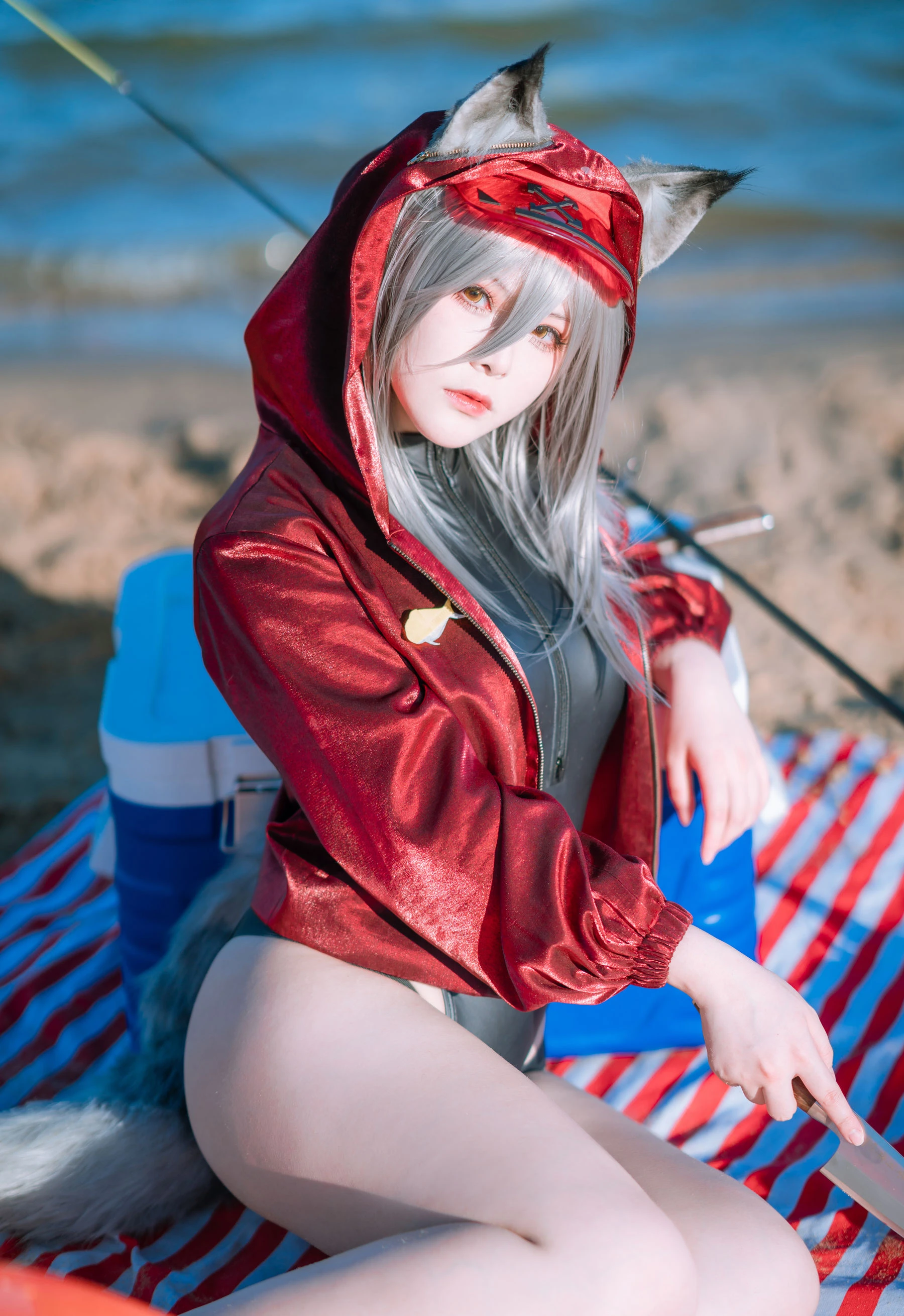 动漫博主w百合欧皇子w – 明日方舟 轻风 LB01 红 [12P]插图5