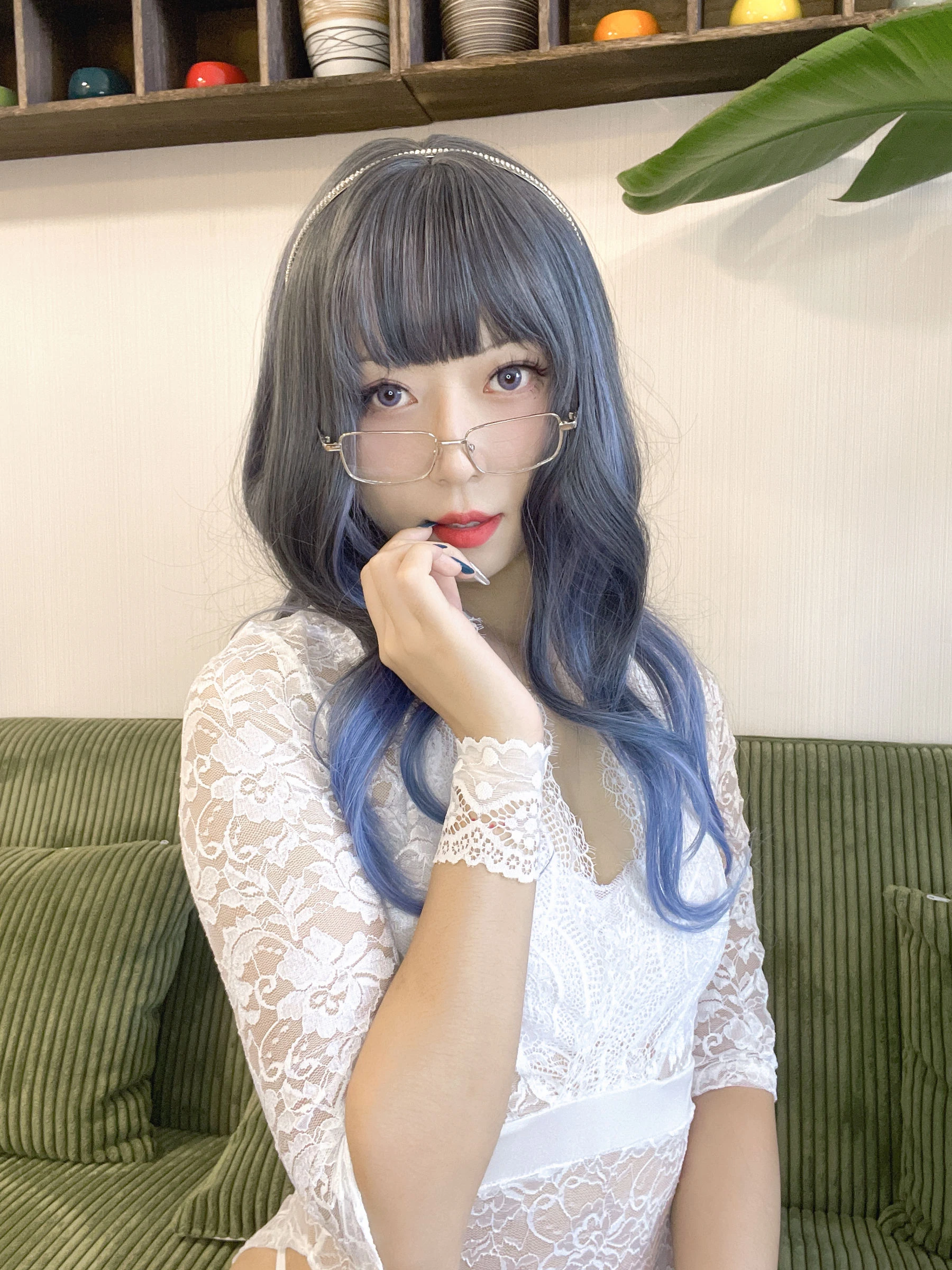 动漫博主Money冷冷 – 白蕾丝长裙 [73P]插图3