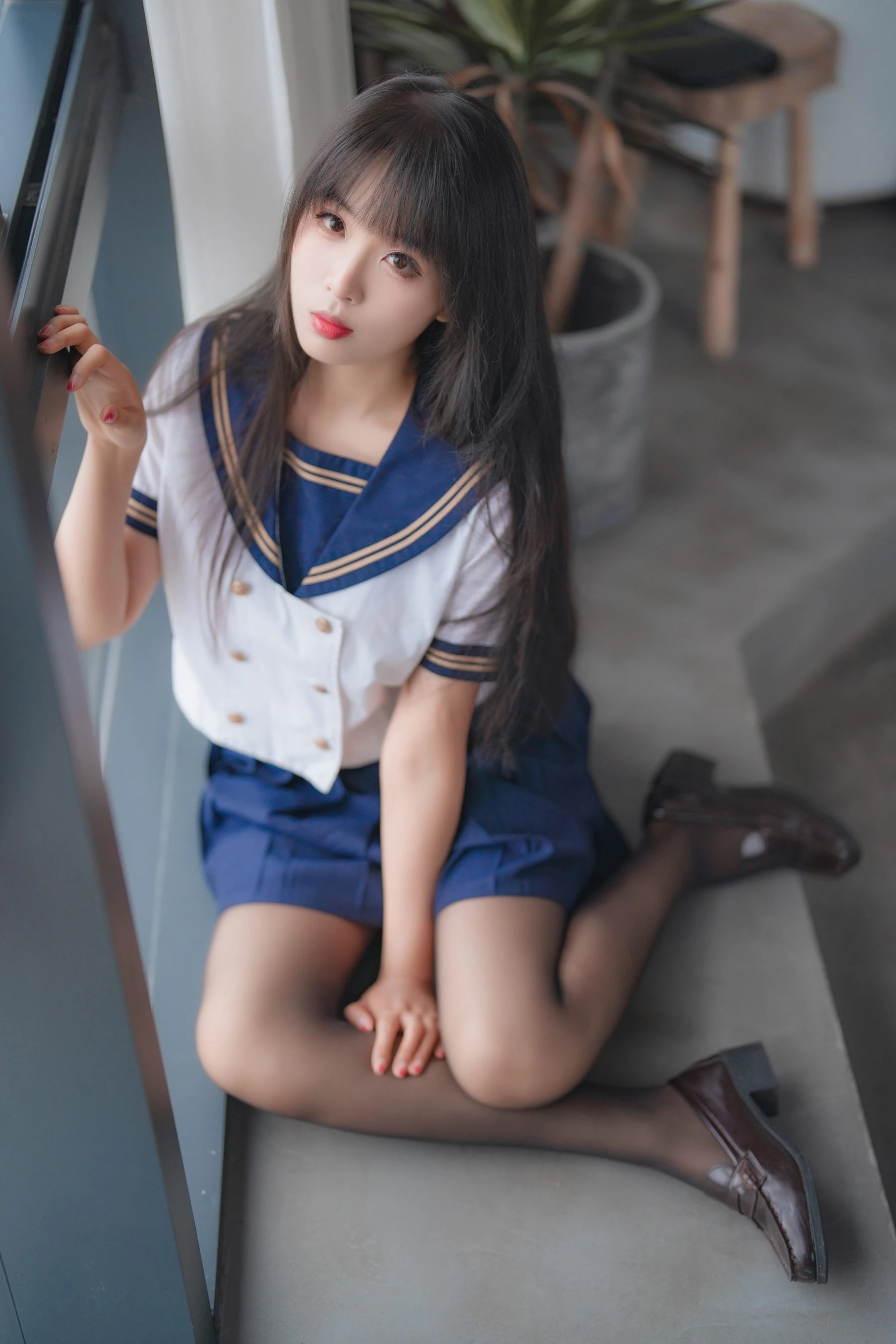 轩萧学姐 – 五月舰长 黑丝JK内衣 [32P]插图3