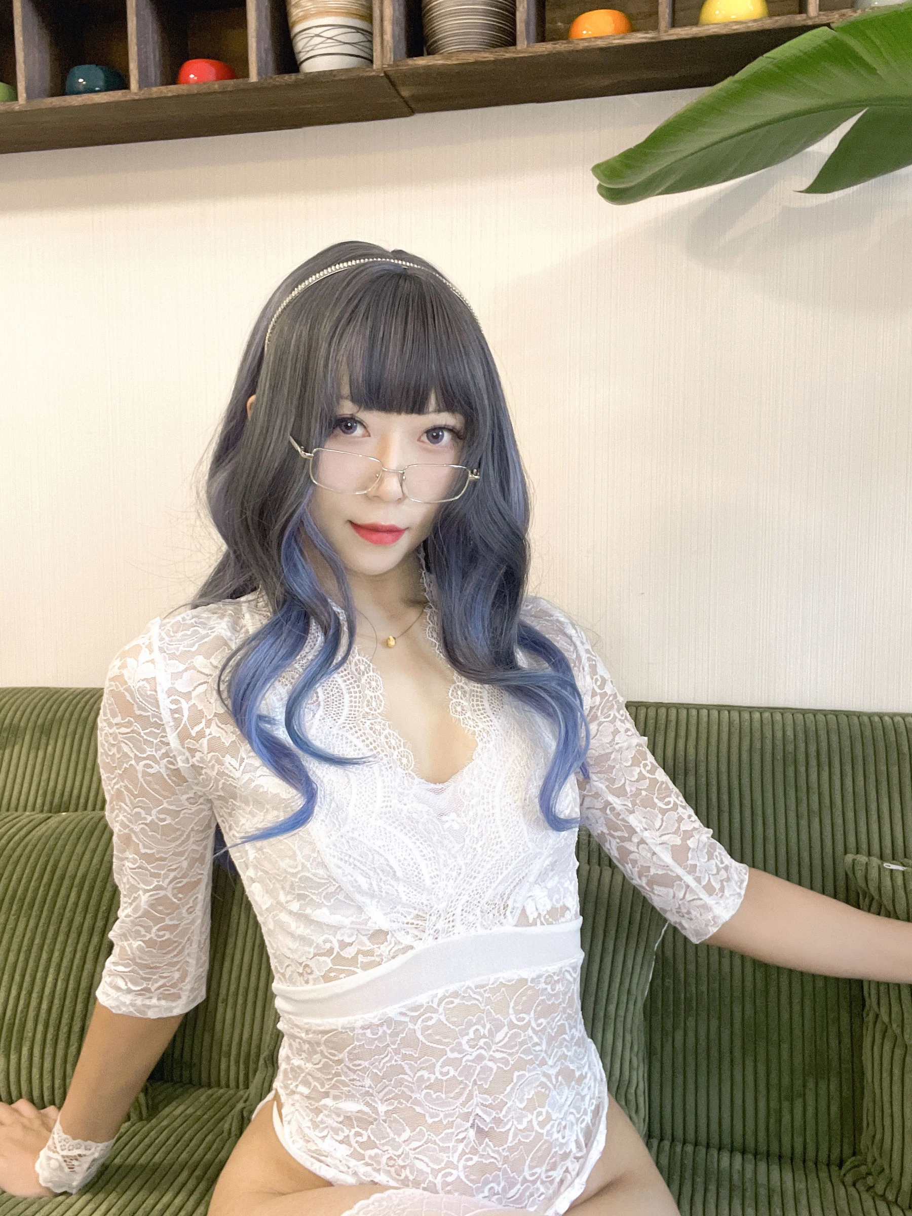 动漫博主Money冷冷 – 白蕾丝长裙 [73P]插图4