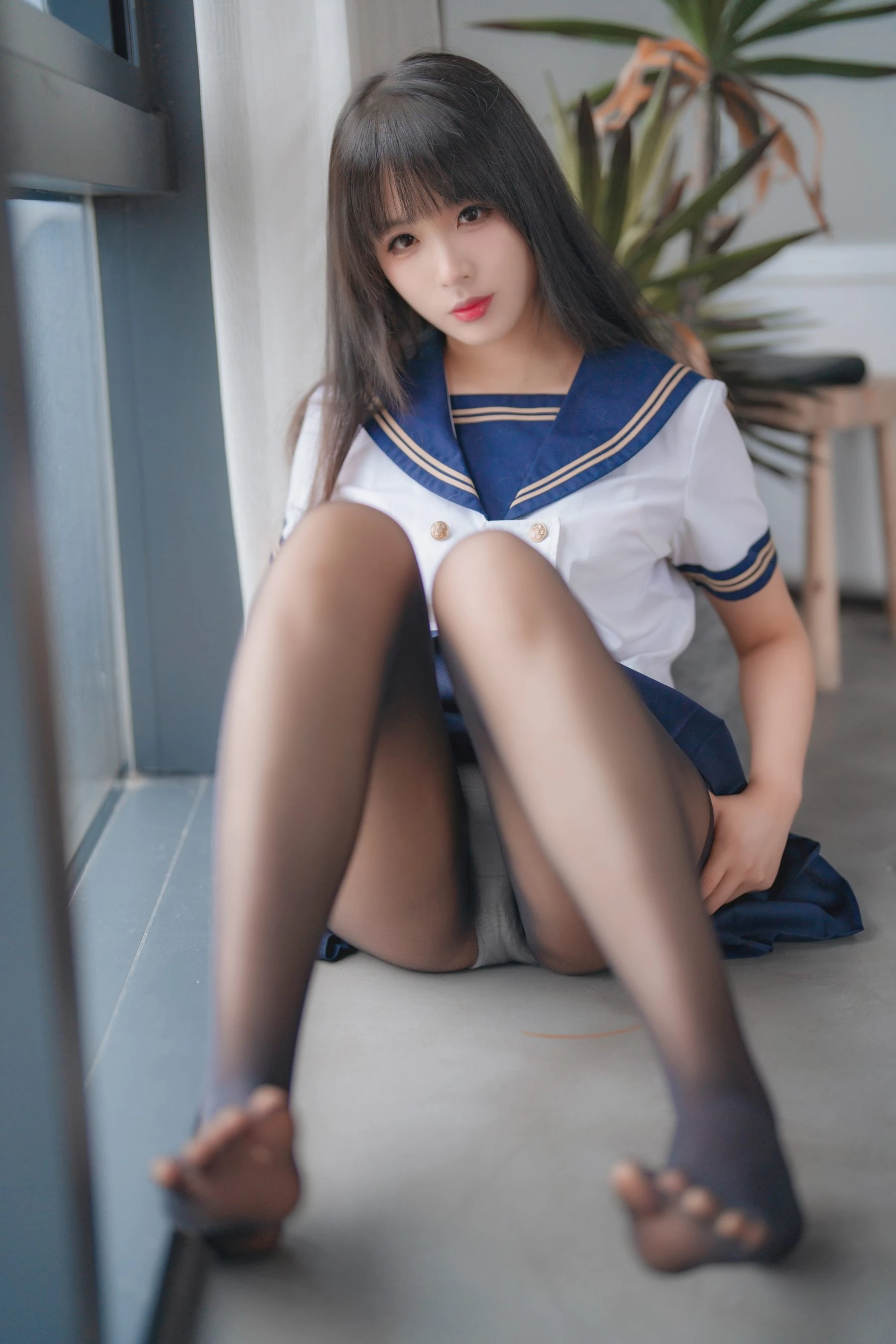 轩萧学姐 – 五月舰长 黑丝JK内衣 [32P]插图2