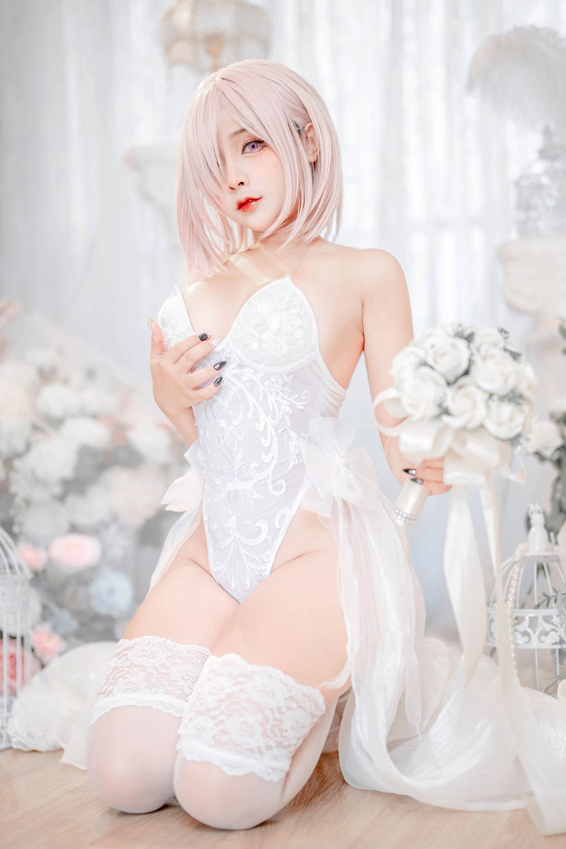 Sayo Momo – Mashu white lingerie body oil [57P]插图4