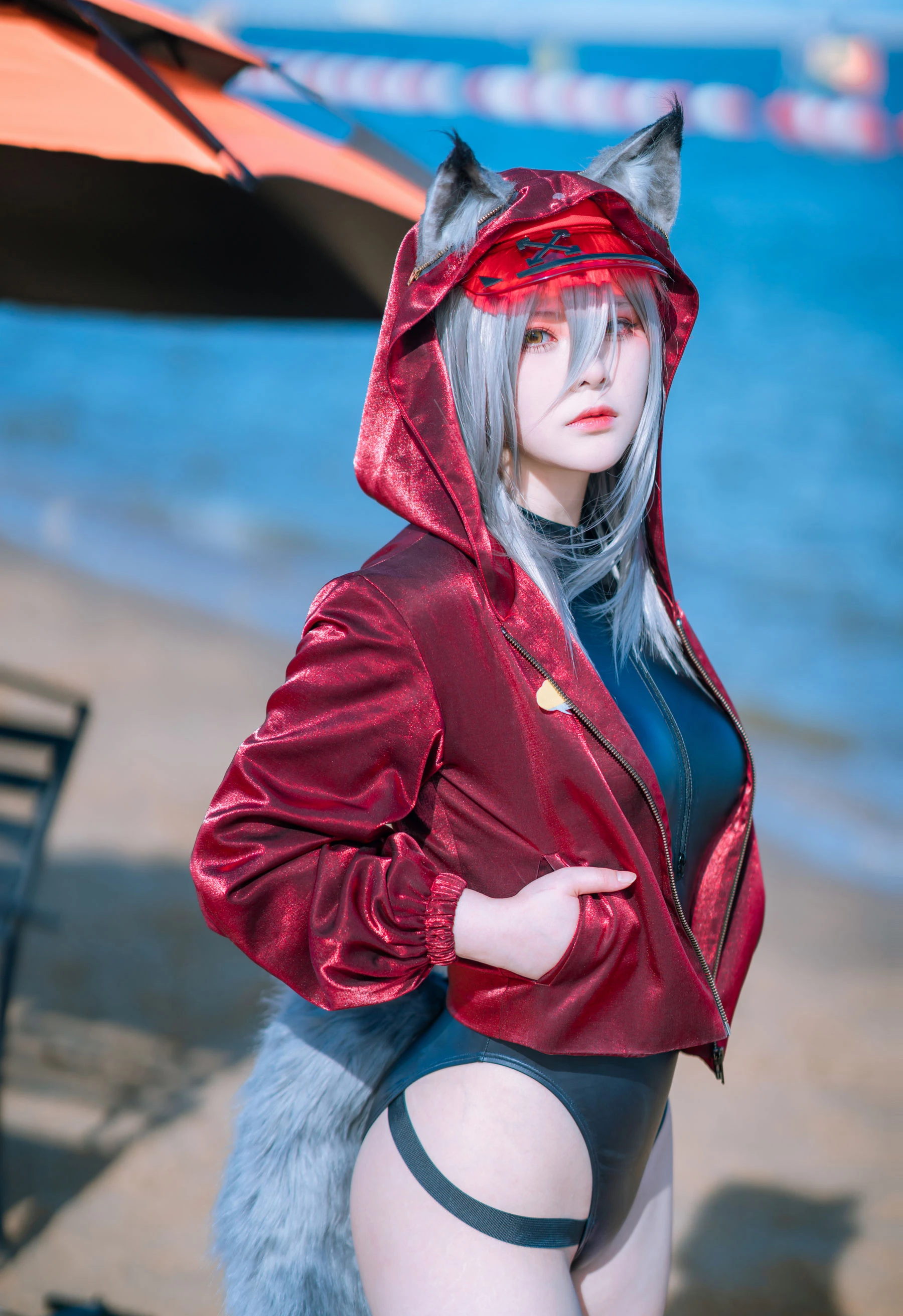 动漫博主w百合欧皇子w – 明日方舟 轻风 LB01 红 [12P]插图4