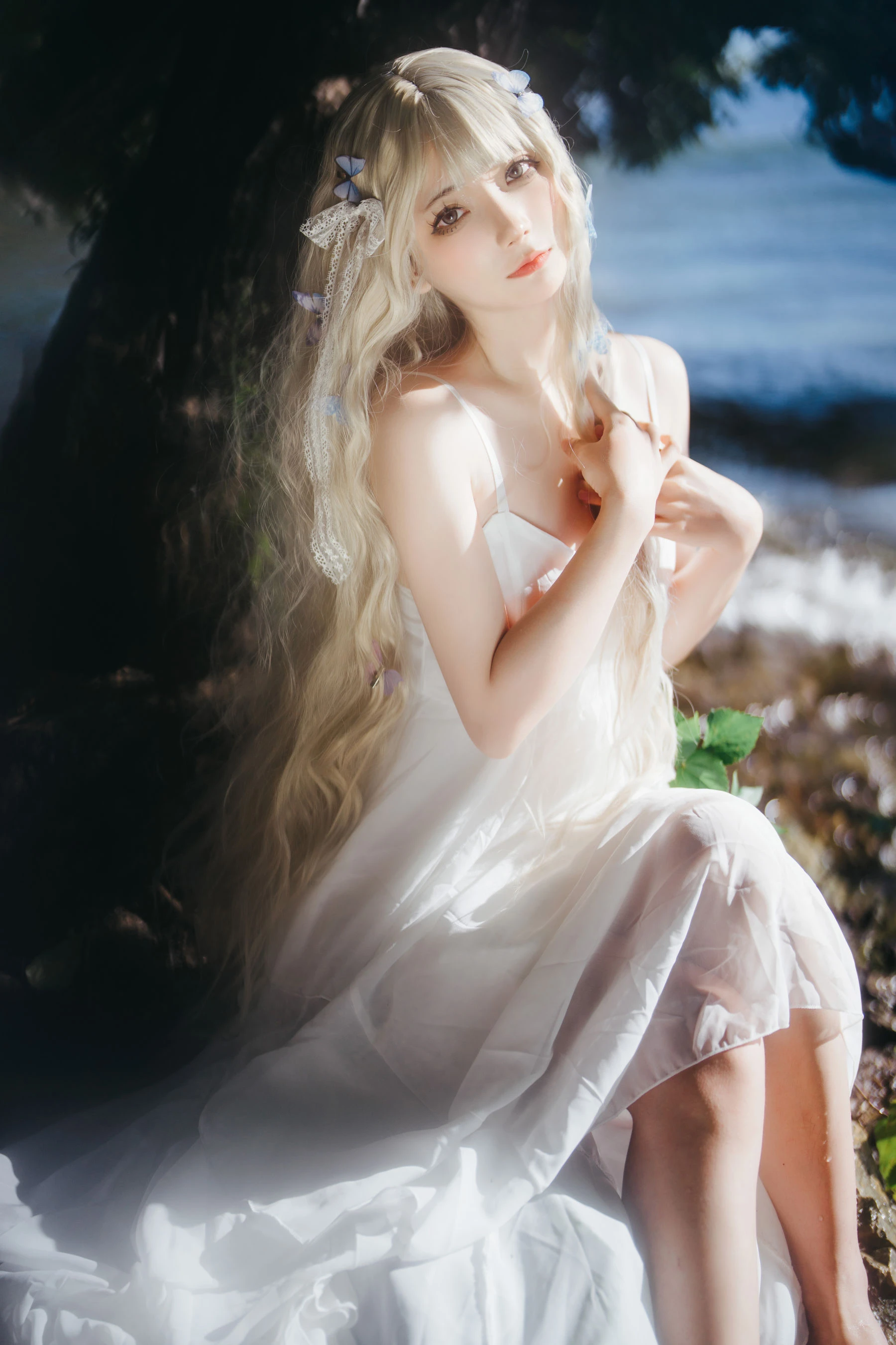 是三不是世w – 湖边白裙 [15P]插图3