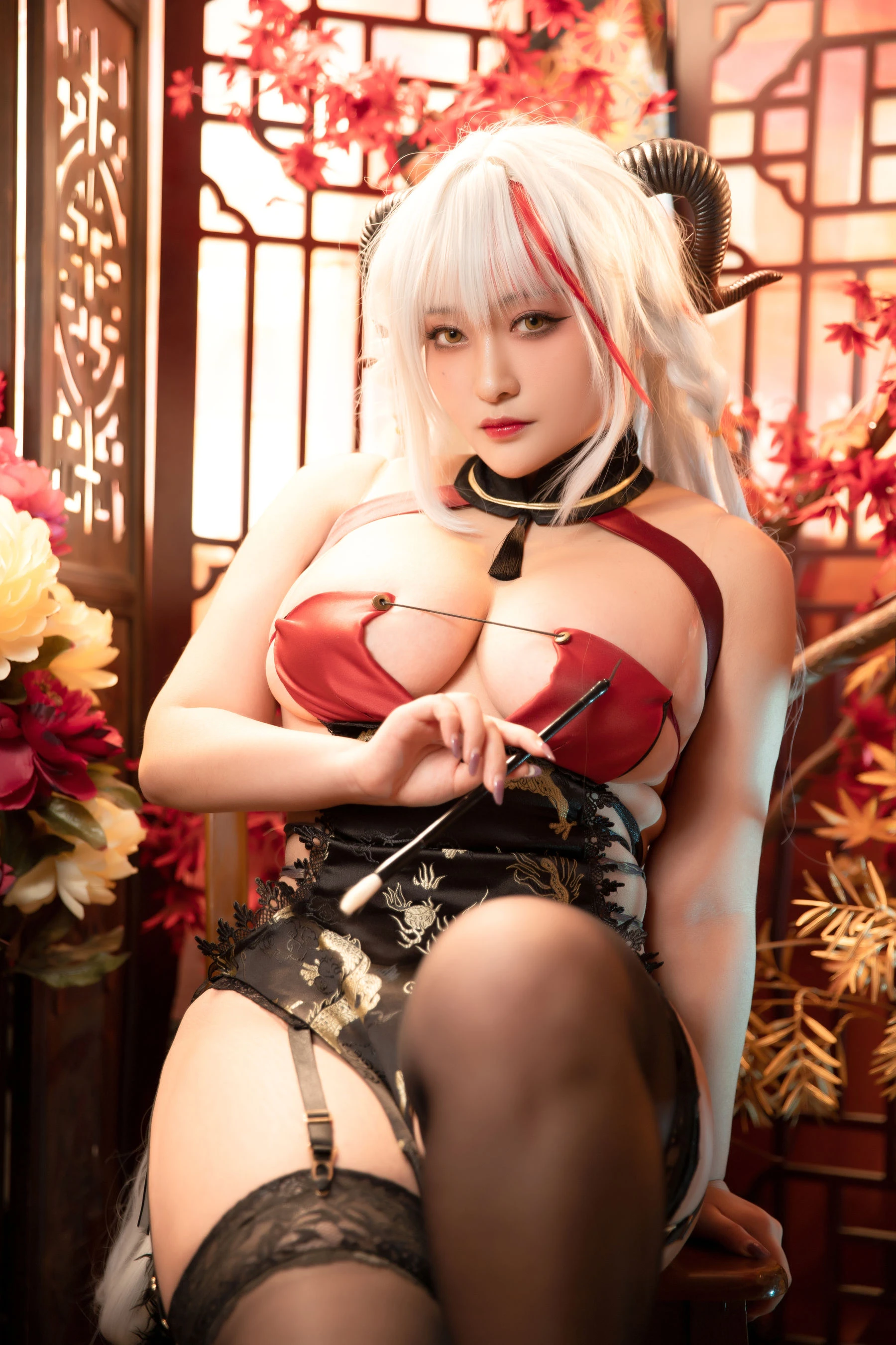 动漫博主洛璃LoLiSAMA – 埃吉尔旗袍 金龙腾祥云 [65P]插图3