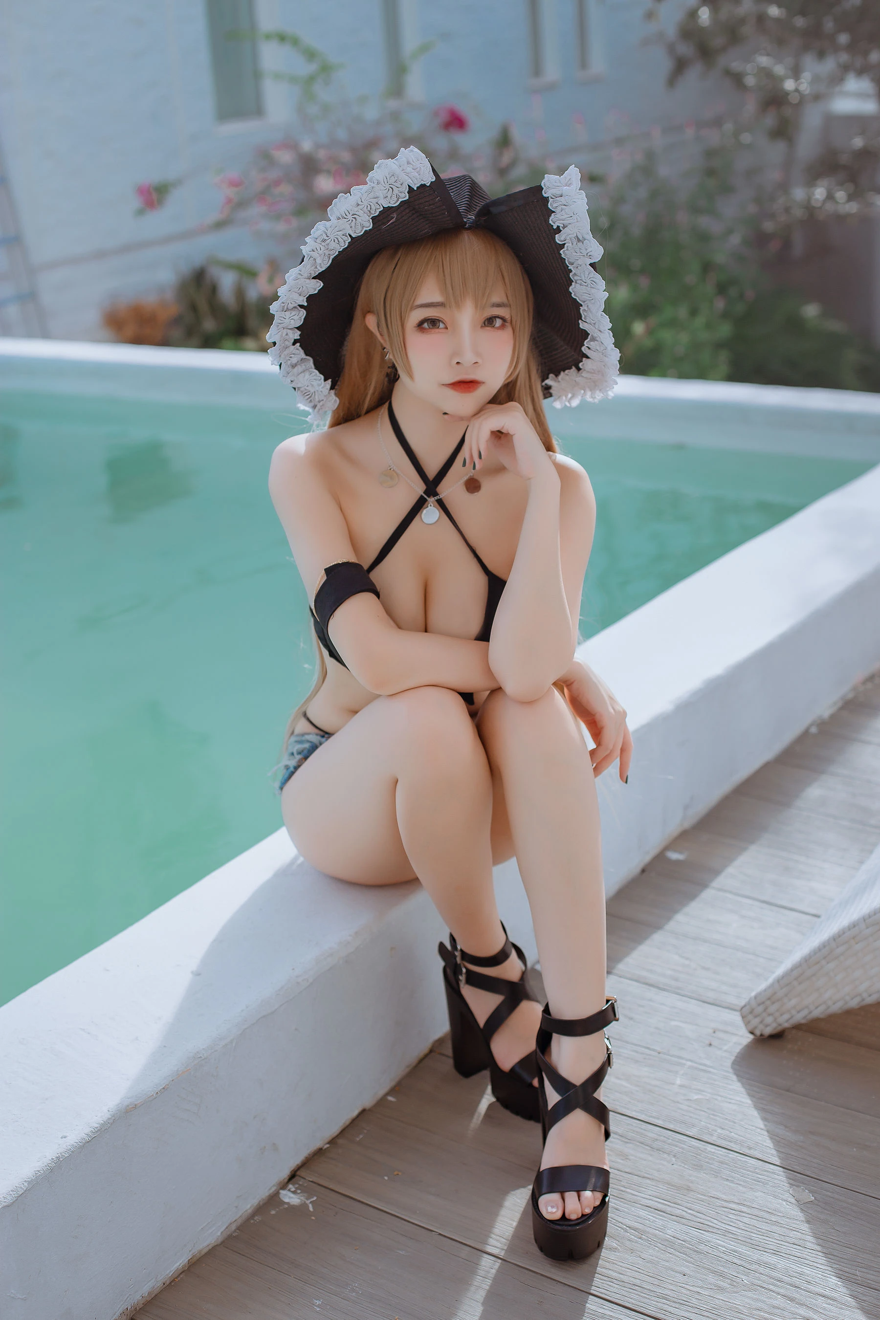 人气Coser二佐Nisa – 碧蓝 让巴尔泳装 [20P]插图4