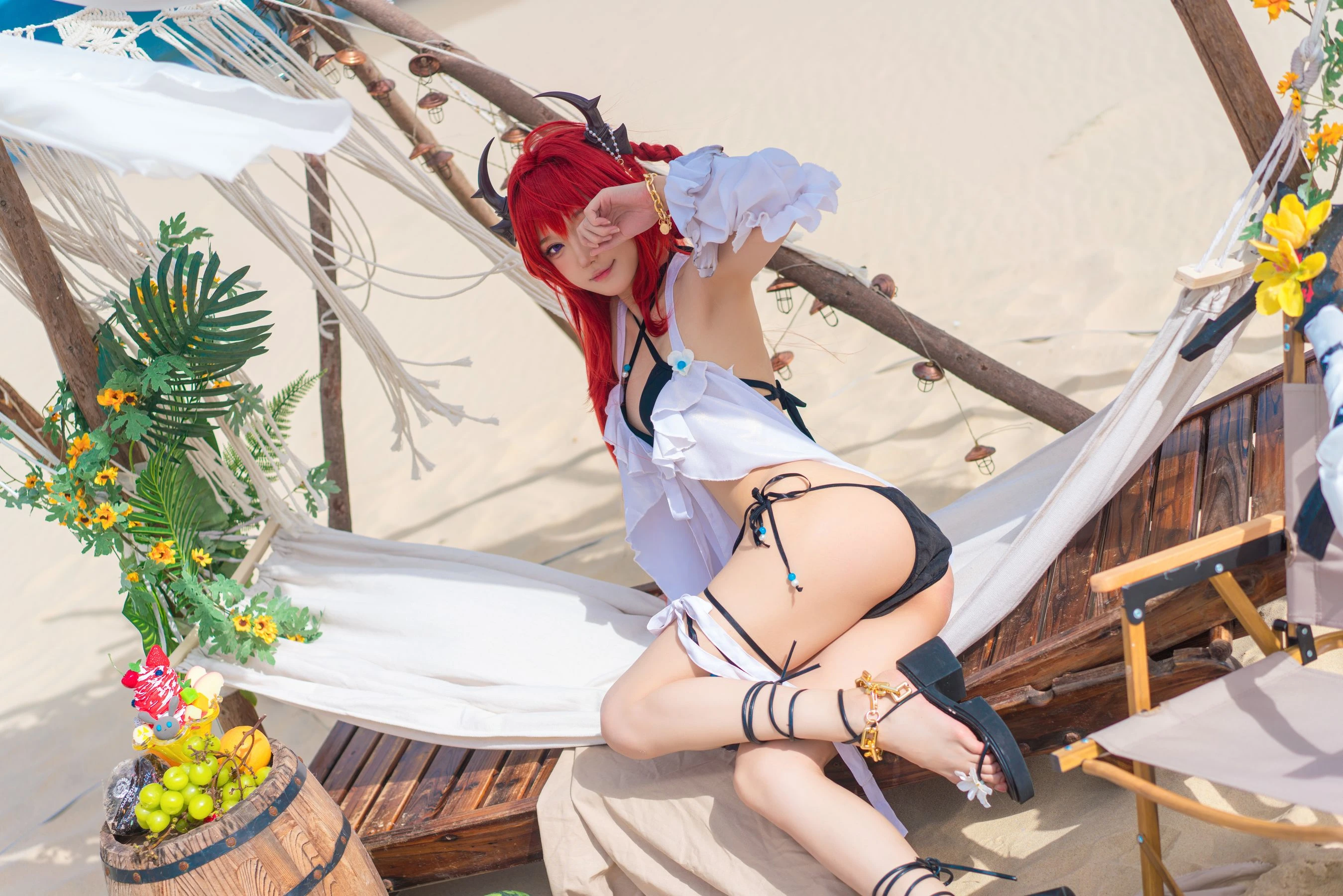 动漫博主阿包也是兔娘 – 明日方舟 史尔特尔泳装 [50P]插图1