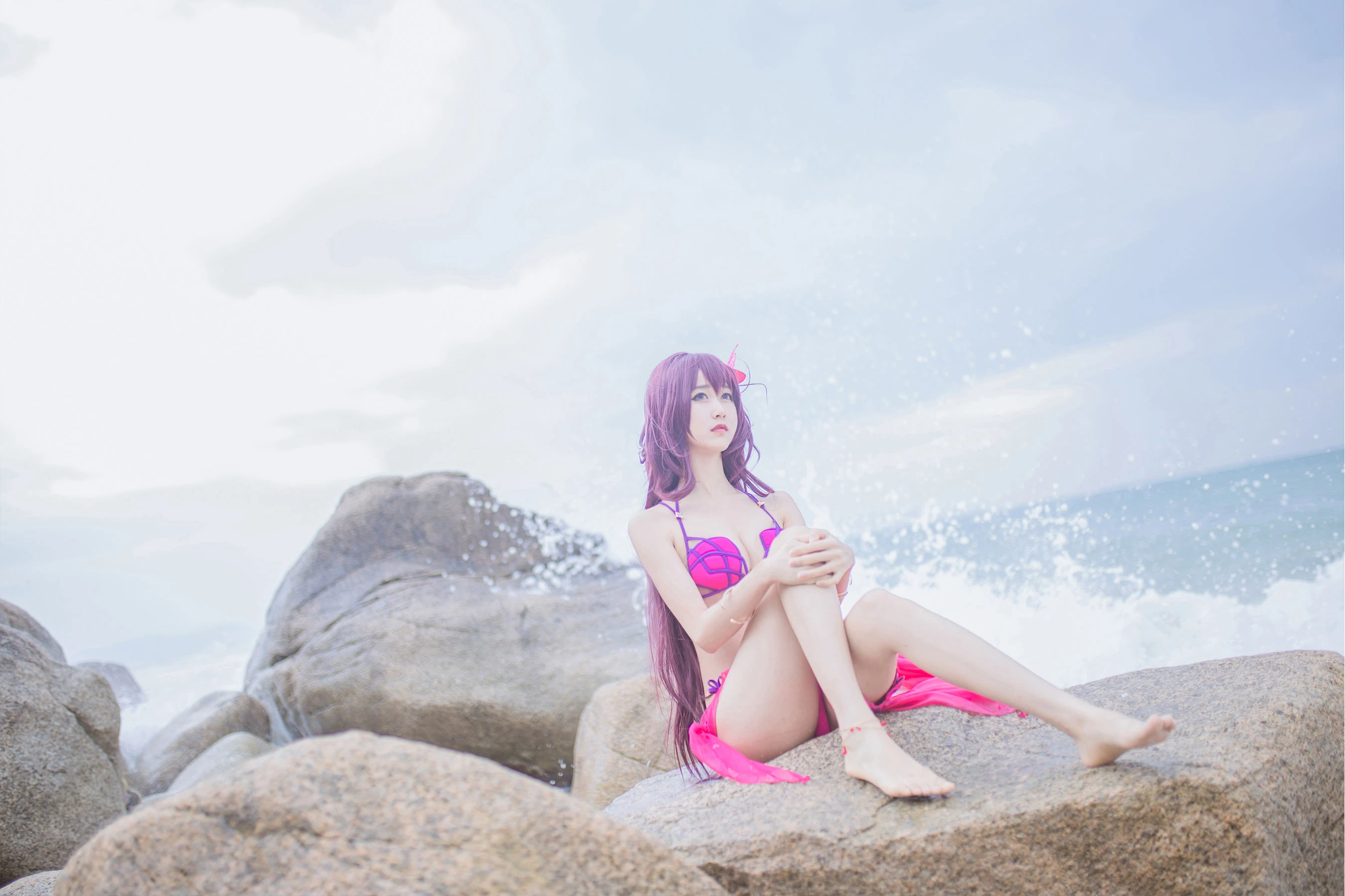 [萝莉COS] 木绵绵OwO – 沙滩斯卡哈 [21P]插图4