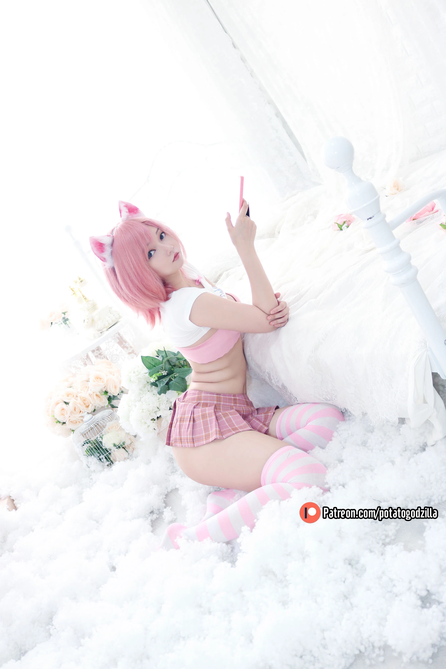 Coser小姐姐Potato Godzilla – Pink Casual [36P]插图3