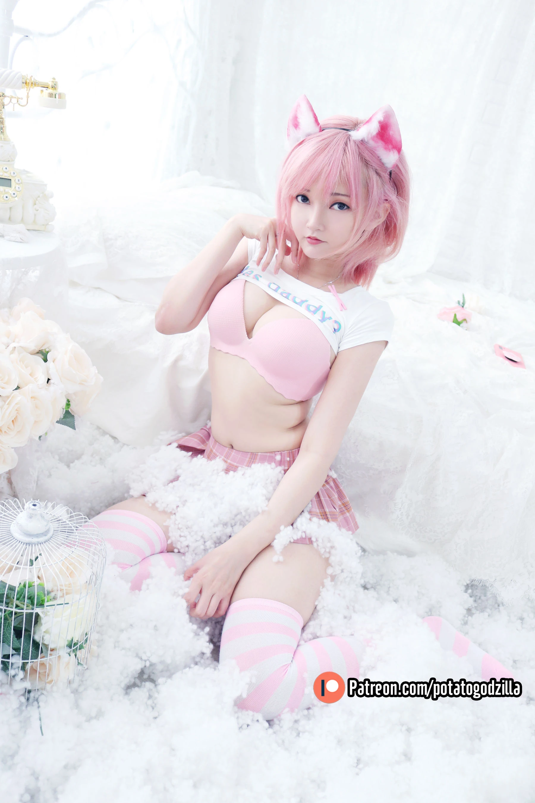 Coser小姐姐Potato Godzilla – Pink Casual [36P]插图4