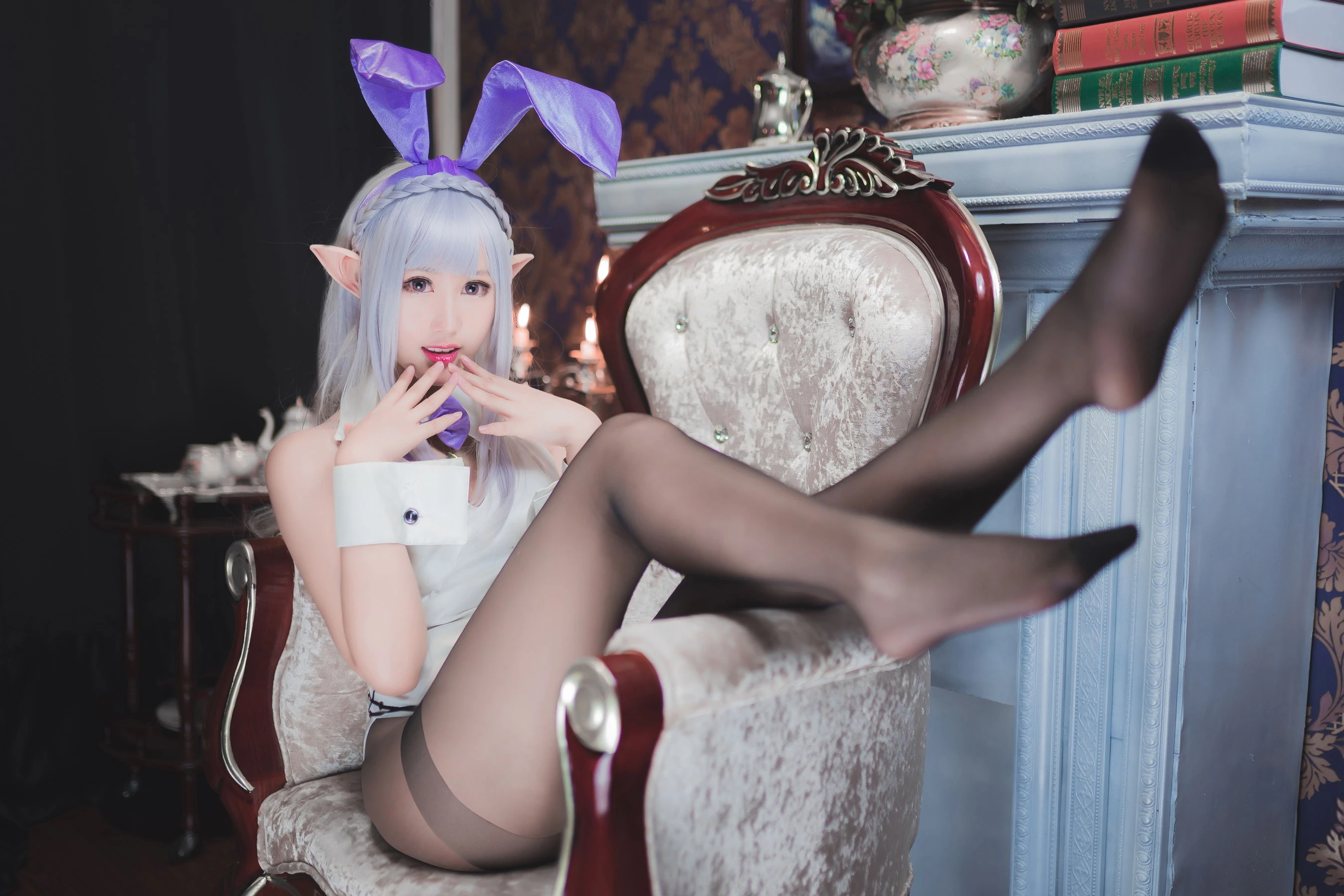 Cosplay沫小舞 – 艾米莉亚兔女郎 [18P]插图3