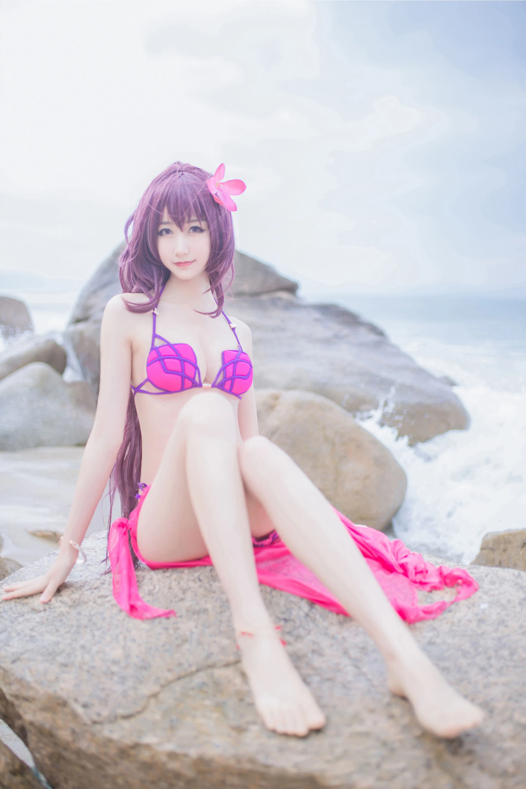 [萝莉COS] 木绵绵OwO – 沙滩斯卡哈 [21P]插图3