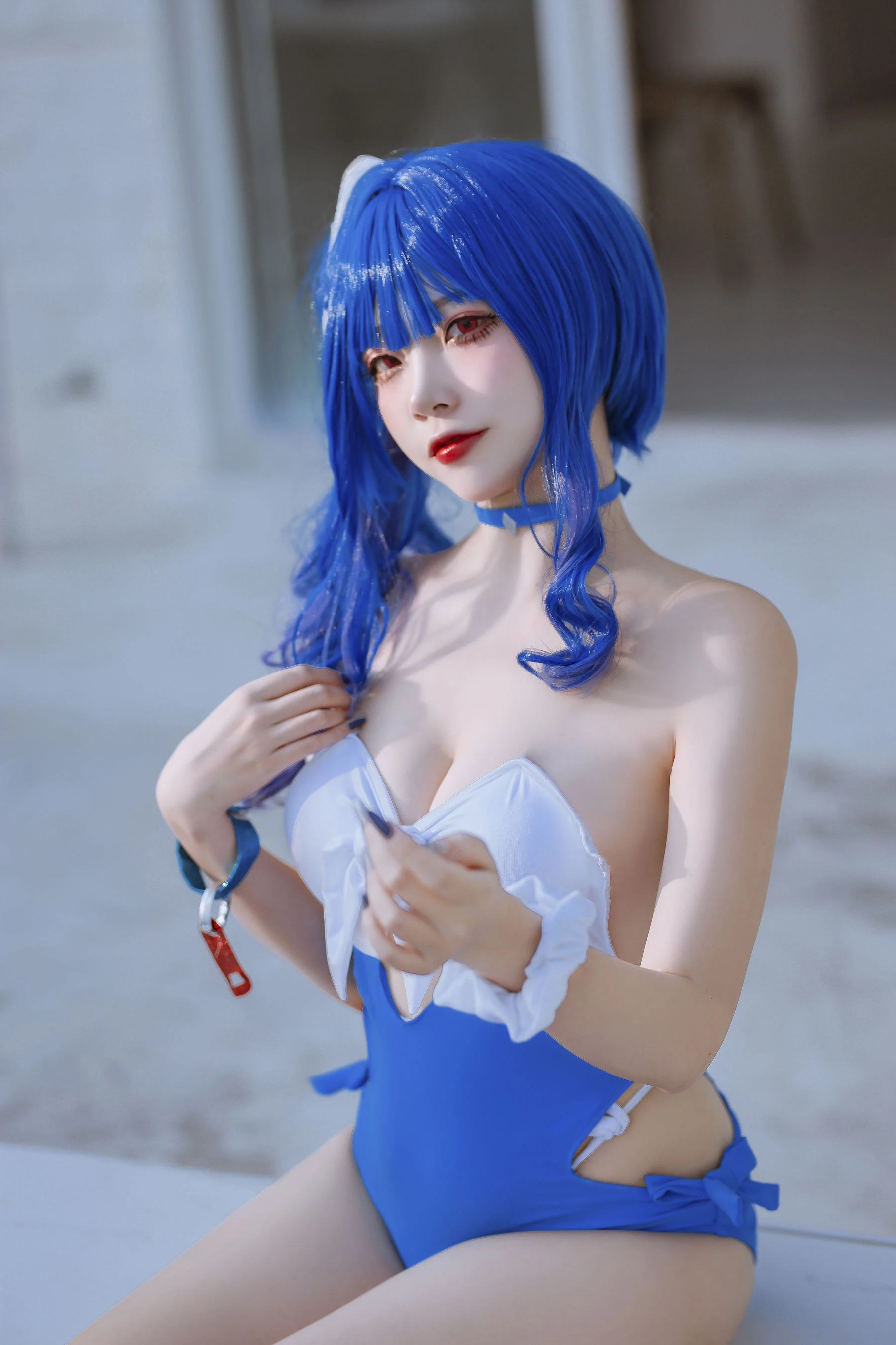 人气Coser二佐Nisa – 碧蓝 圣路易斯泳装 [26P]插图1