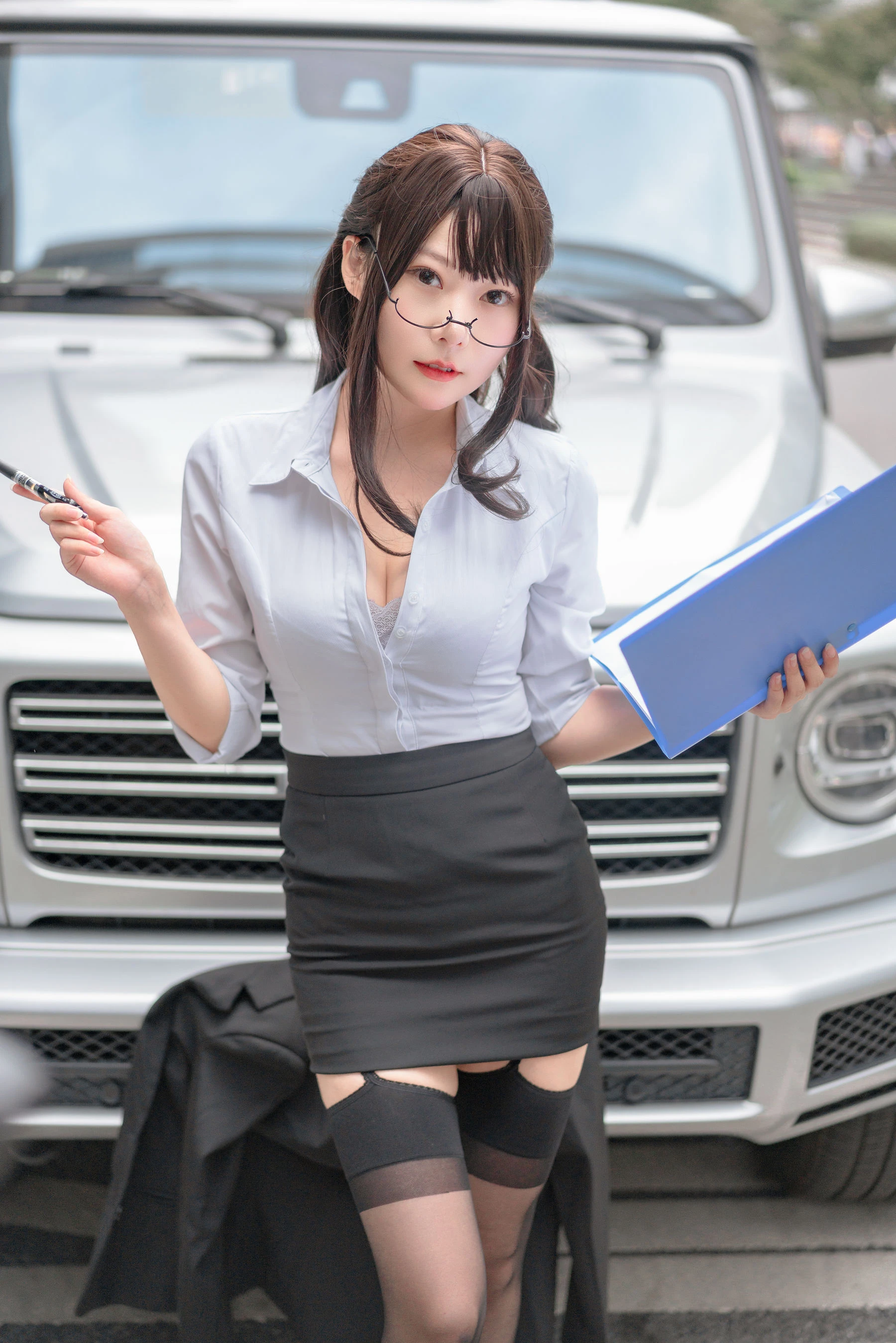 香草喵露露 – 丝袜西装诱惑 [24P]插图2