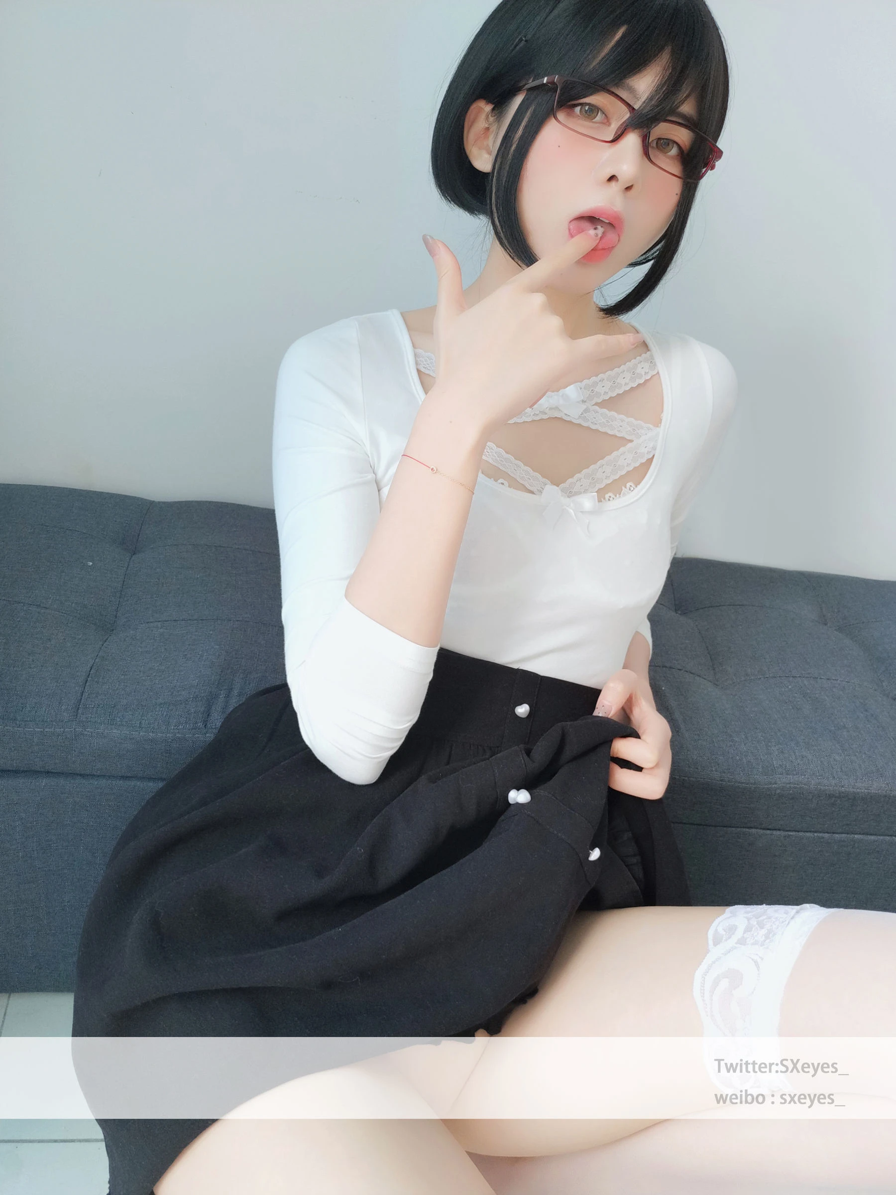 萌妹子眼酱大魔王w 白蕾丝姐姐 [27P]插图1