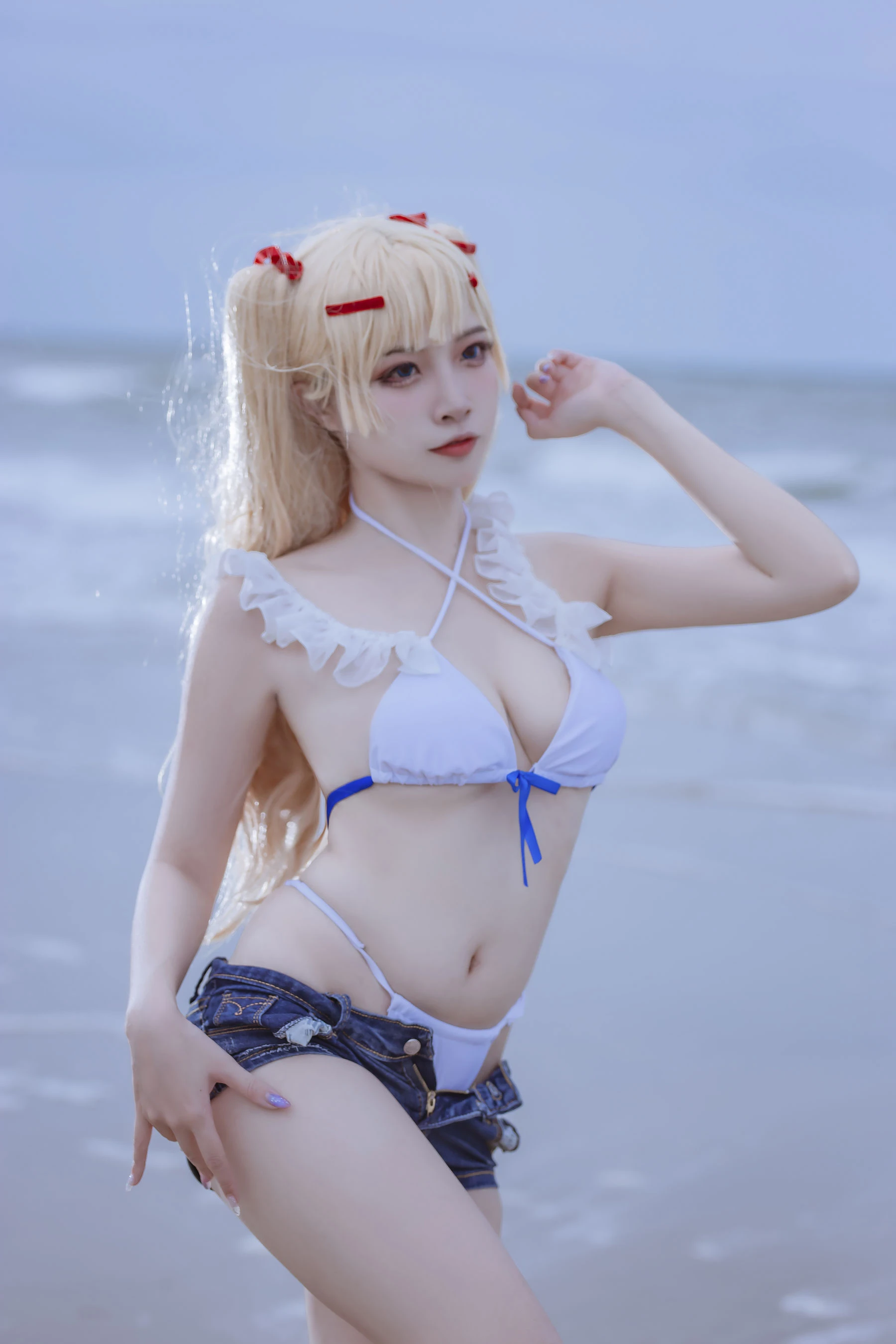 人气Coser二佐Nisa – 碧蓝 苏塞克斯泳装 [20P]插图1