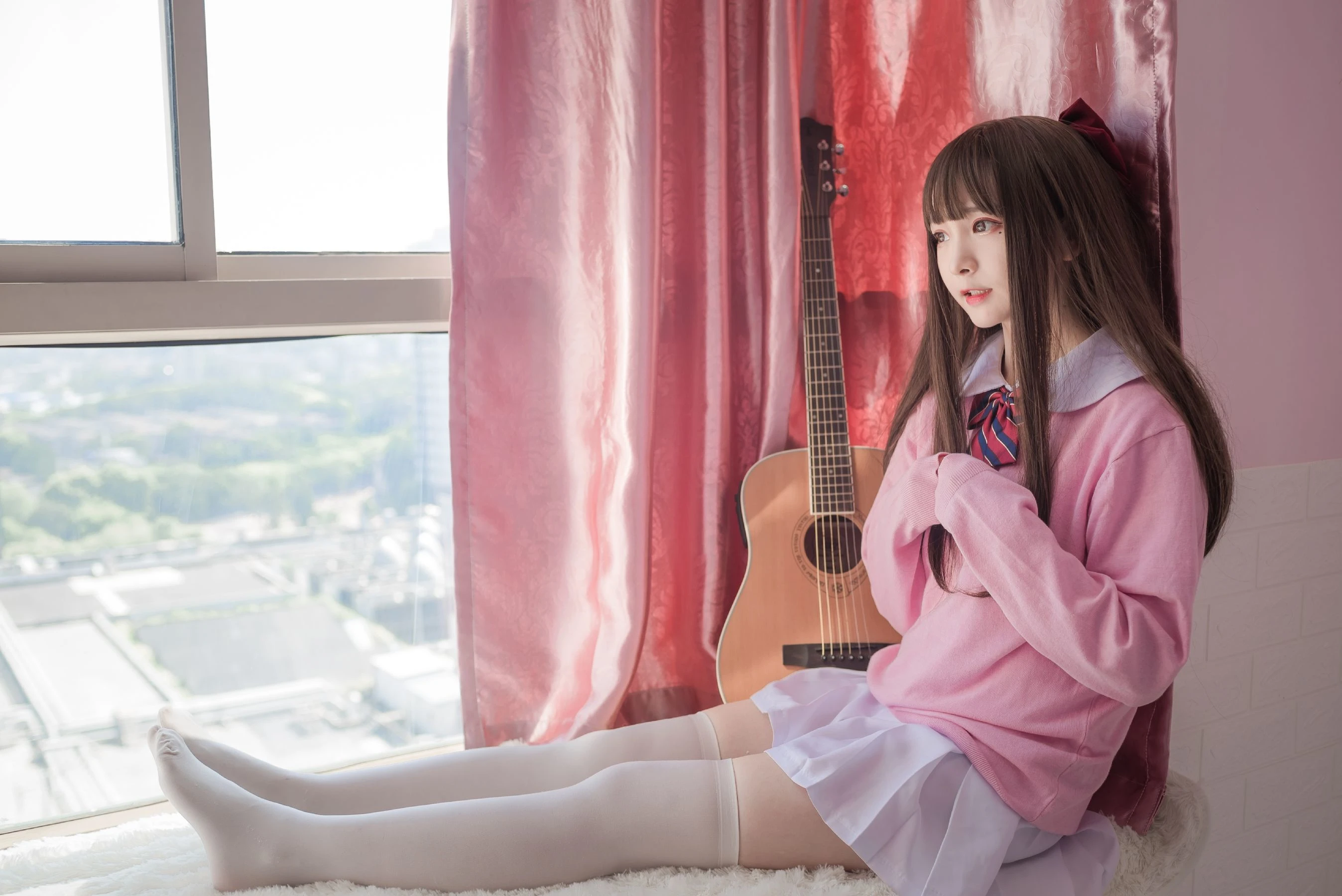 二次元美女古川kagura – 粉色JK [16P]插图1