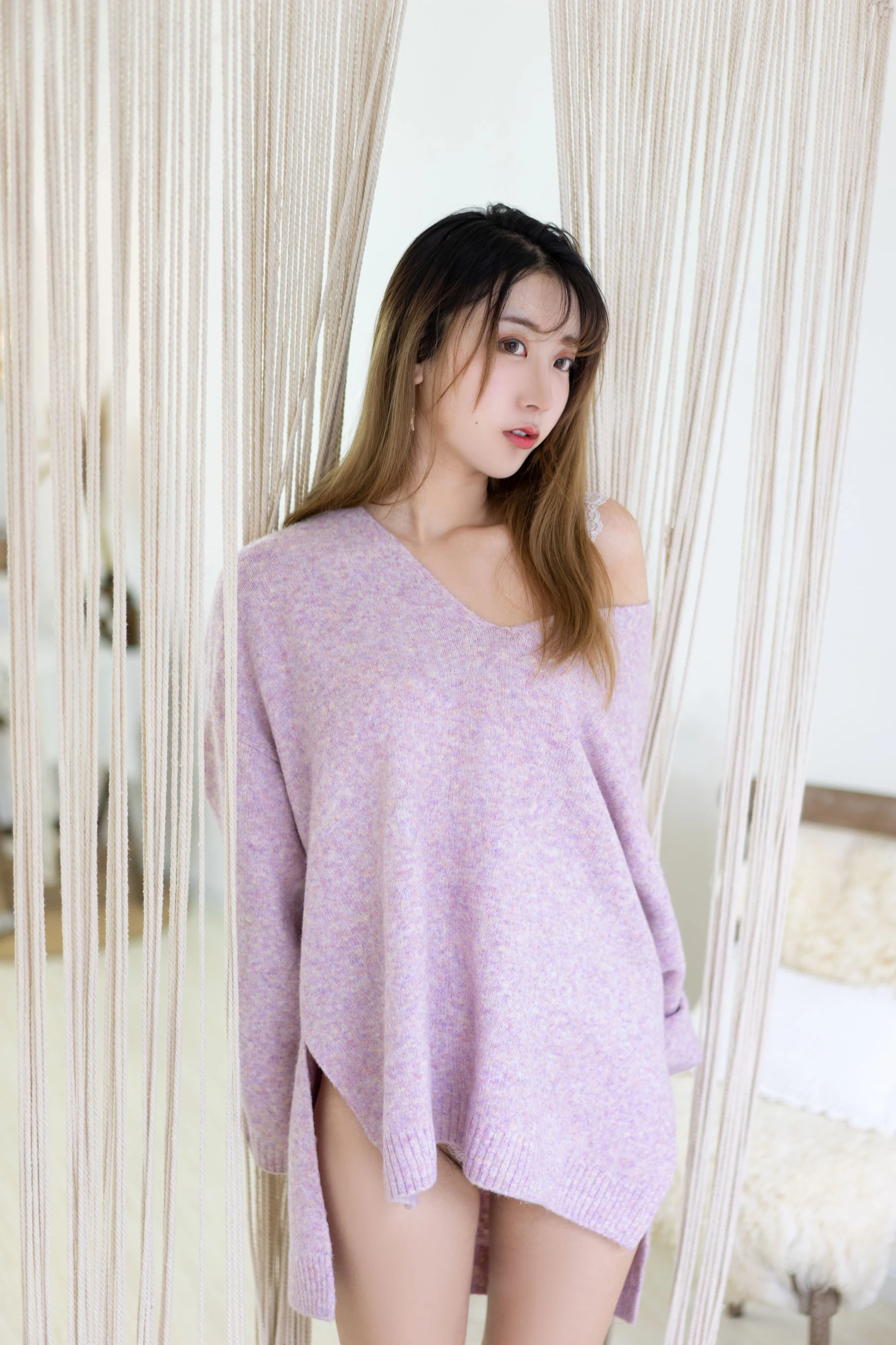 人气Coser黑川 年上彼女 紫色毛衣 [14P]插图3