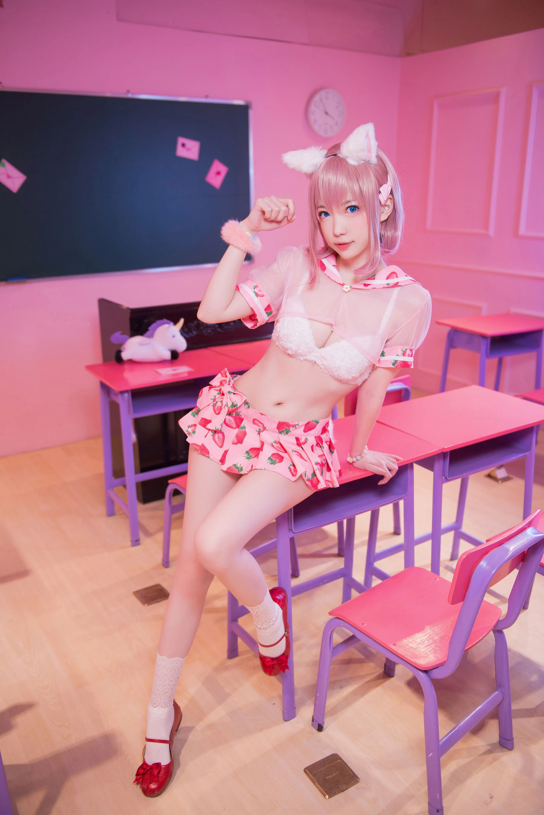 大胸萌妹妖少you1 – 草莓蛋糕猫 [11P]插图5