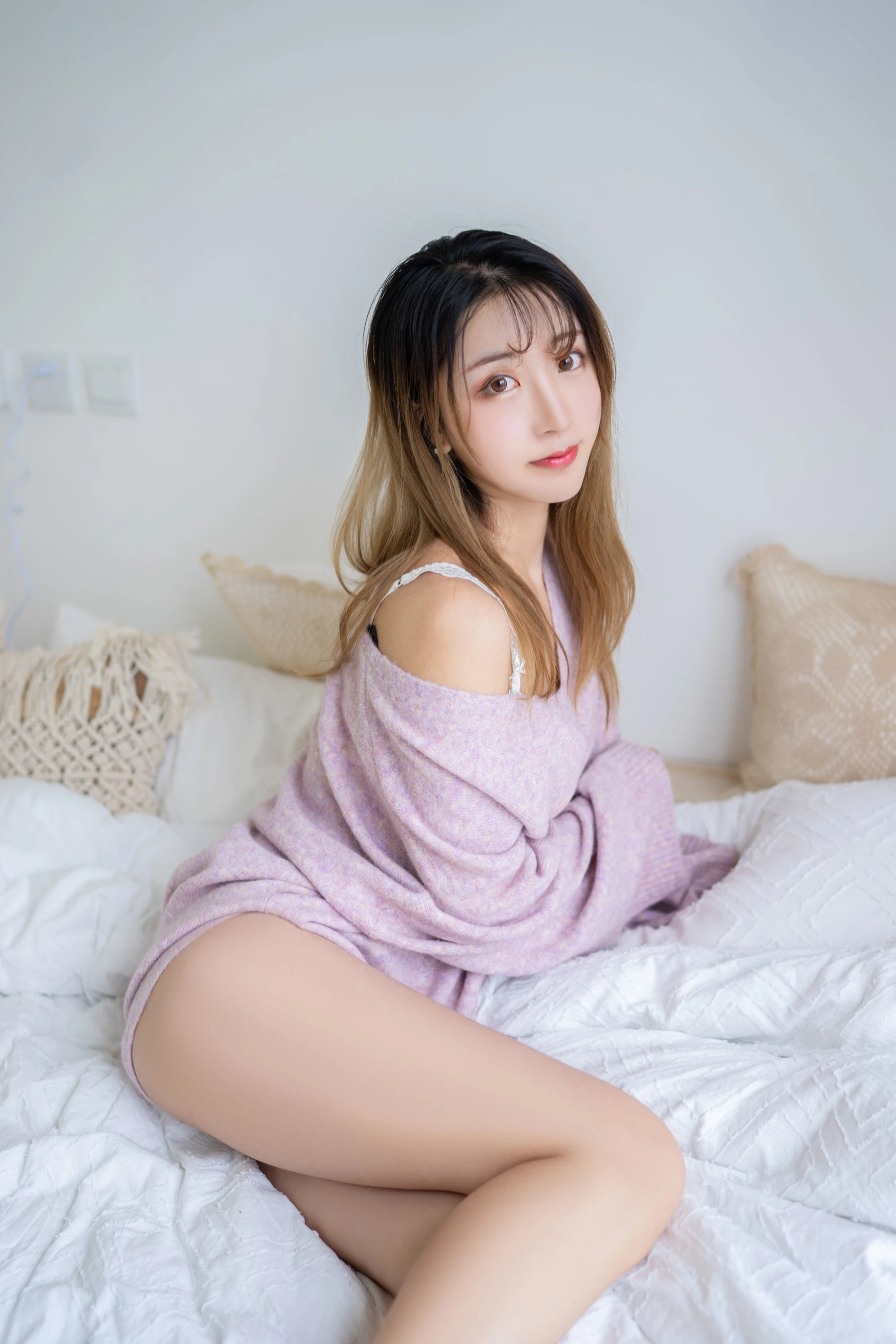 人气Coser黑川 年上彼女 紫色毛衣 [14P]插图4