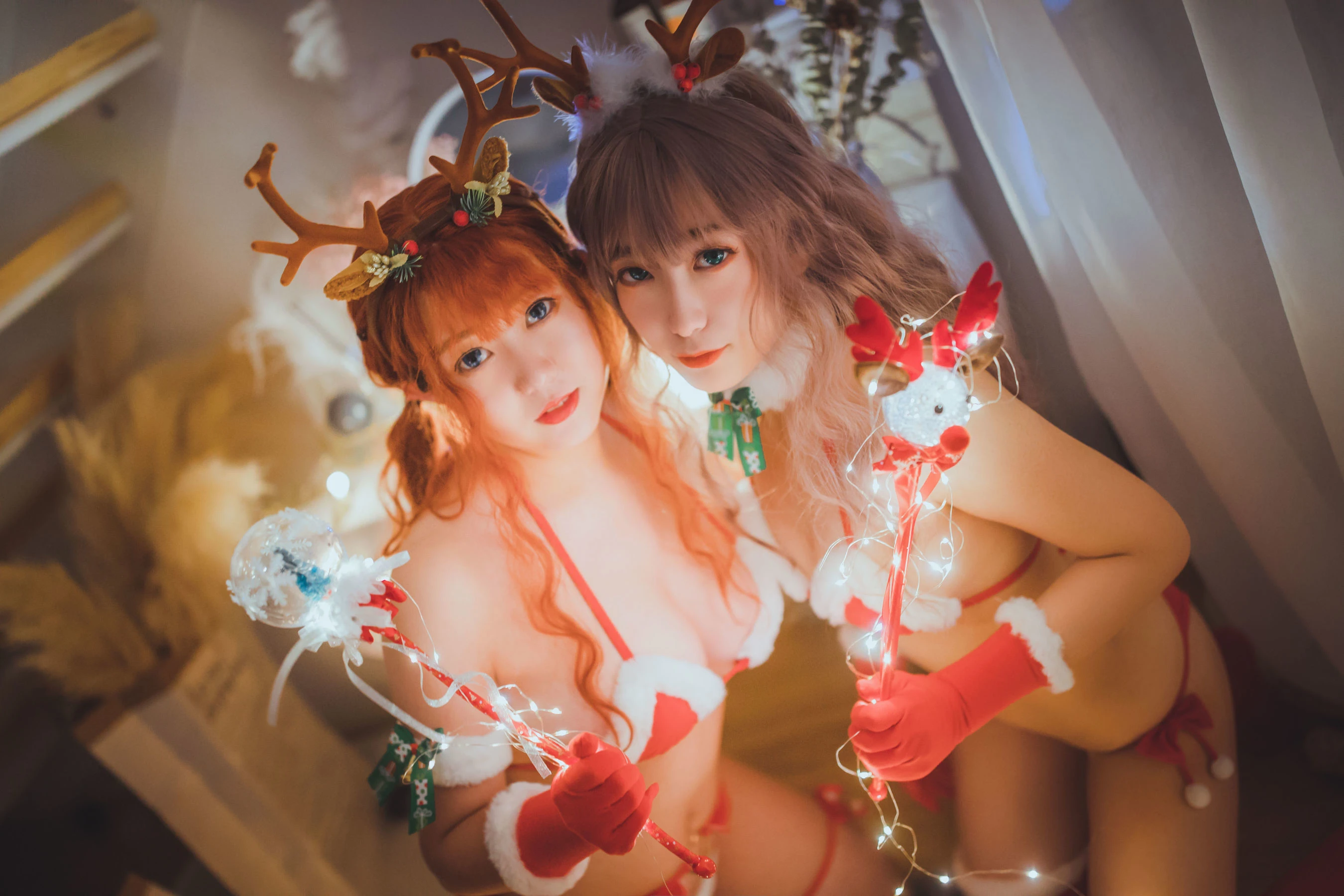 甜糖大魔王g&妖时雨harukaze 圣诞恋歌双人麋鹿插图5