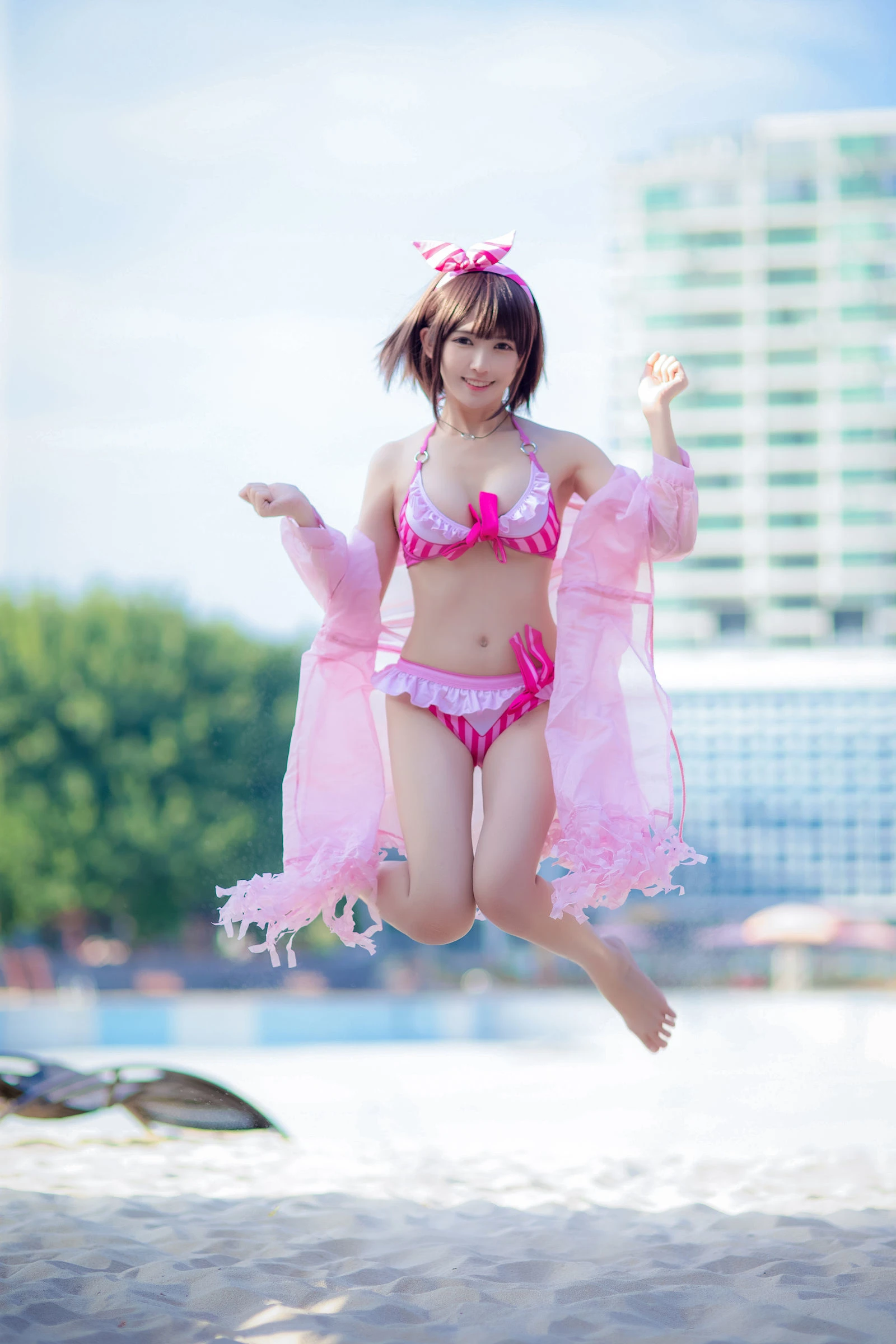 鳗鱼霏儿 – 加藤惠 粉色泳装插图7