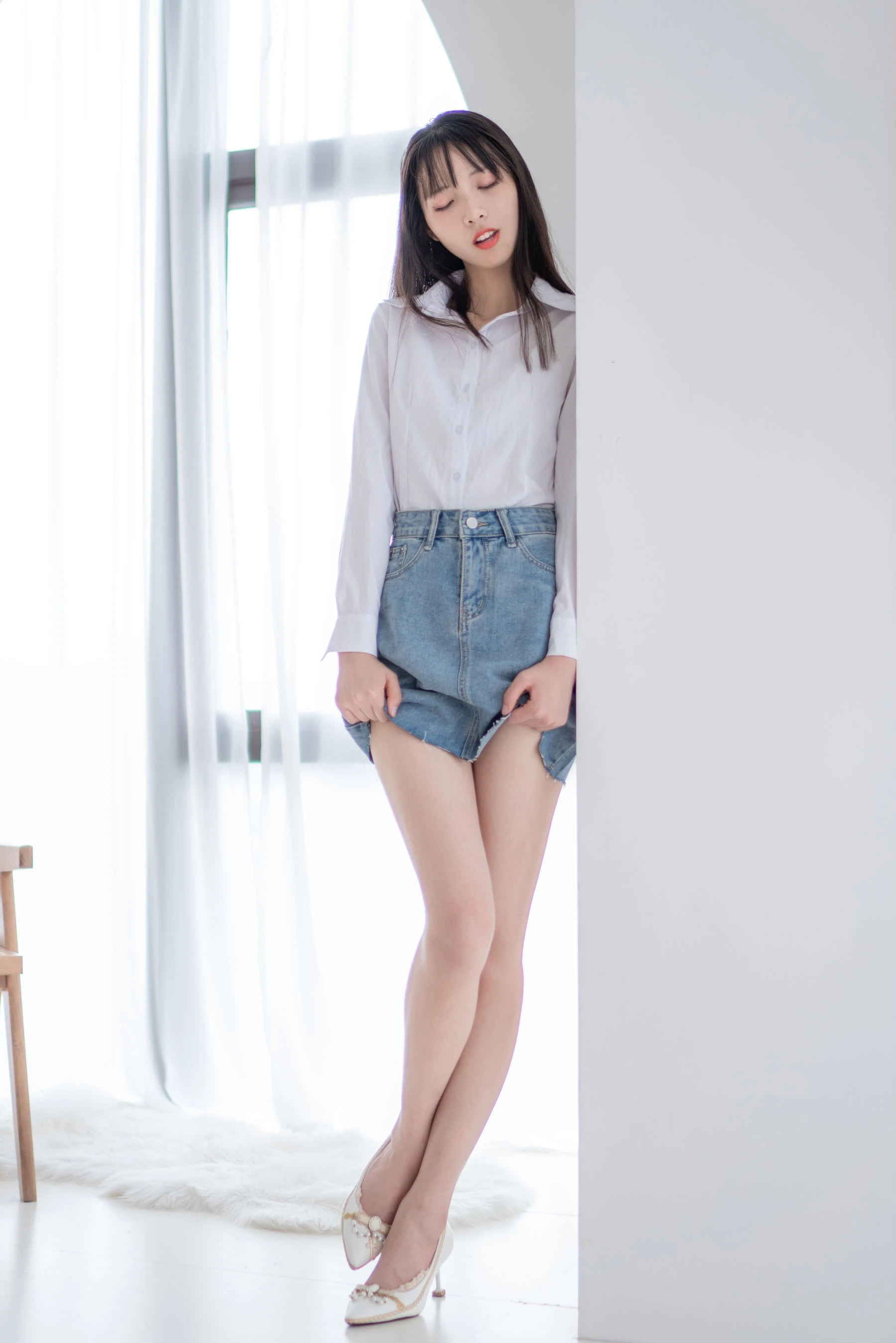 清纯妹子西瓜 – 衬衫牛仔裙插图6