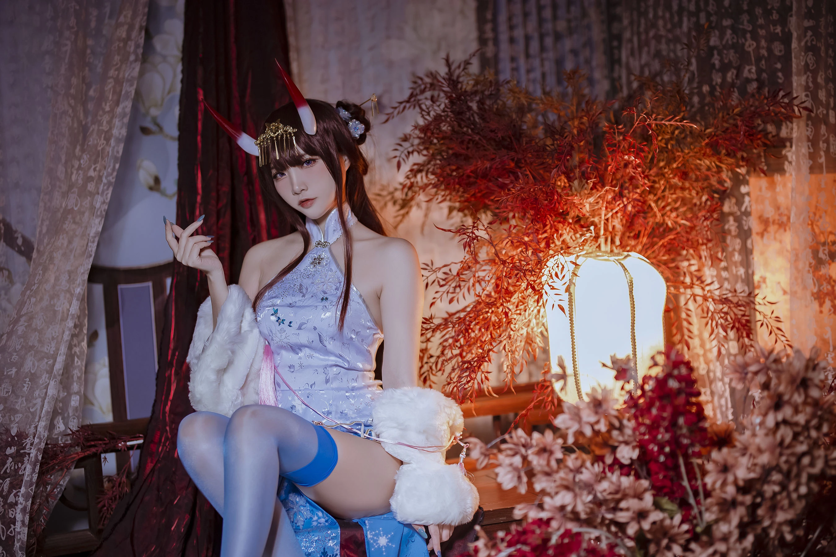 人气Coser二佐Nisa – 碧蓝航线 能代旗袍插图3